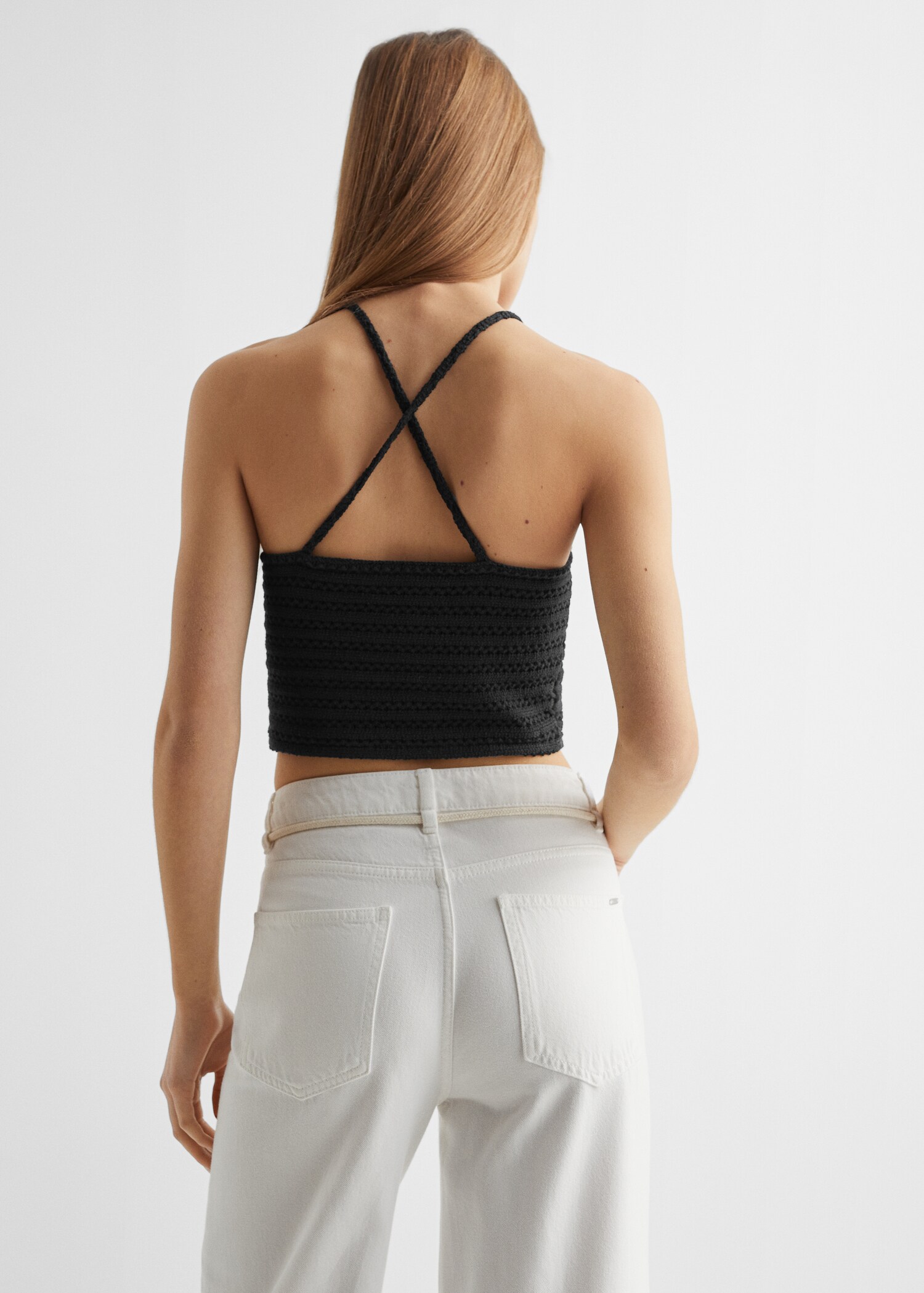 Crop-Top mit Ajourmuster - Rückseite des Artikels