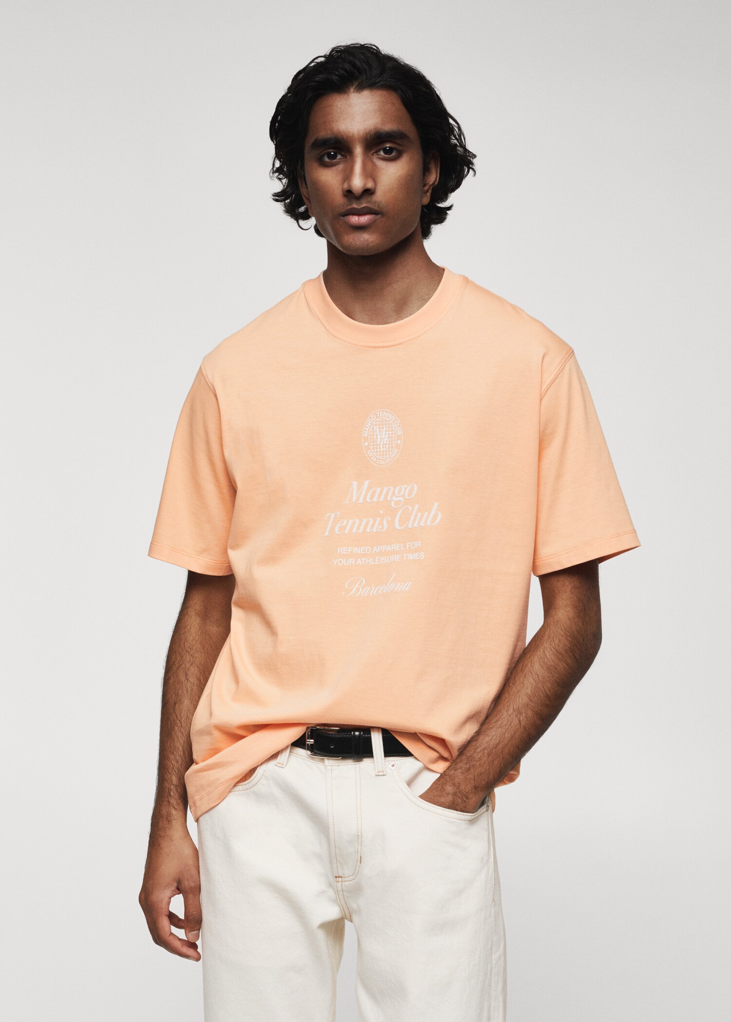 Gemustertes T-Shirt aus 100 % Baumwolle - Mittlere Ansicht