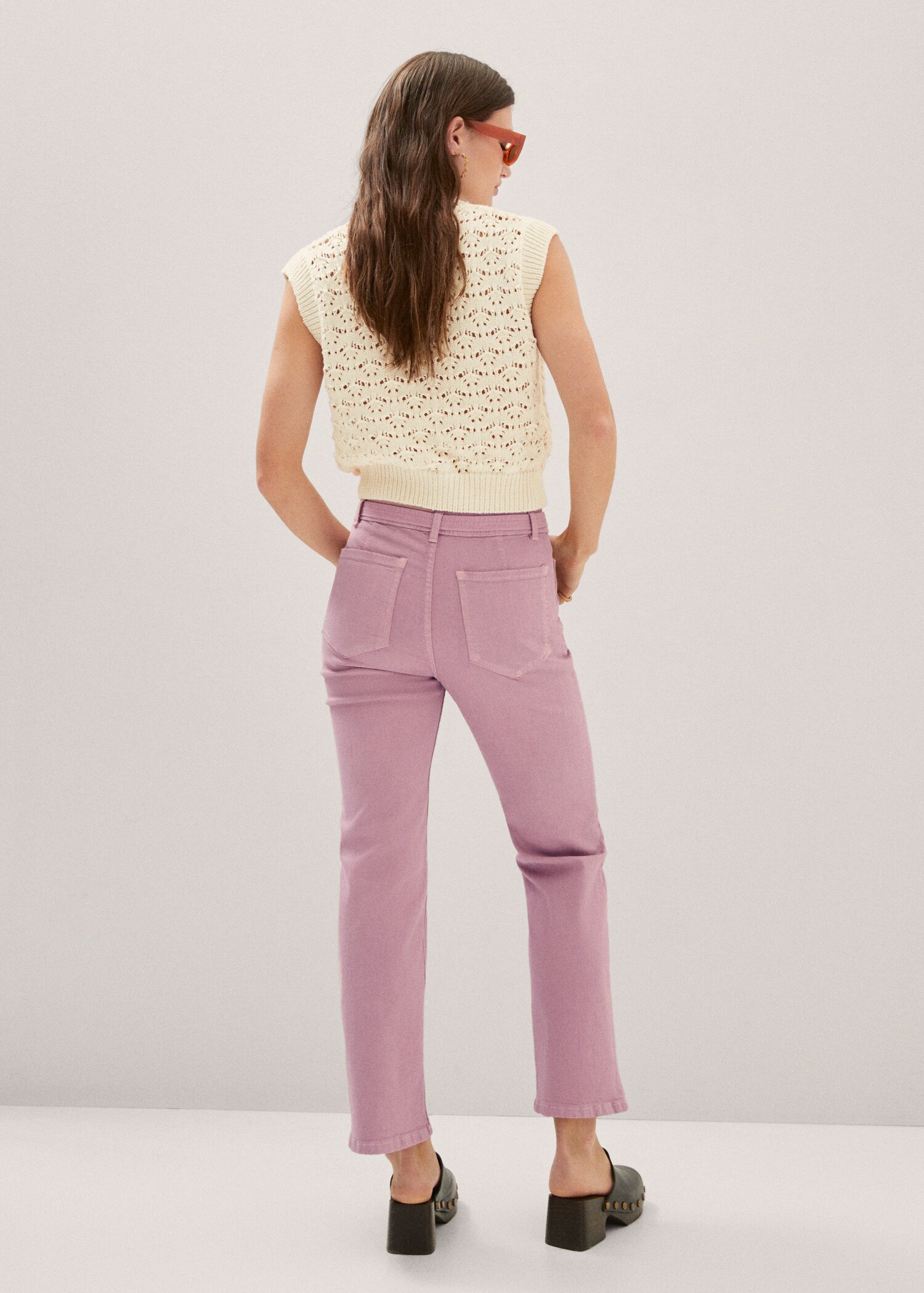 Straight-leg jeans with bow detail - Reverse of the article