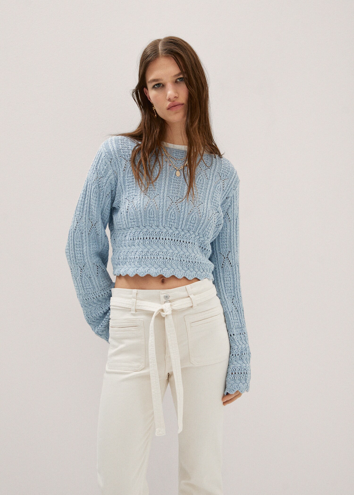 Straight-leg jeans with bow detail - Details of the article 1