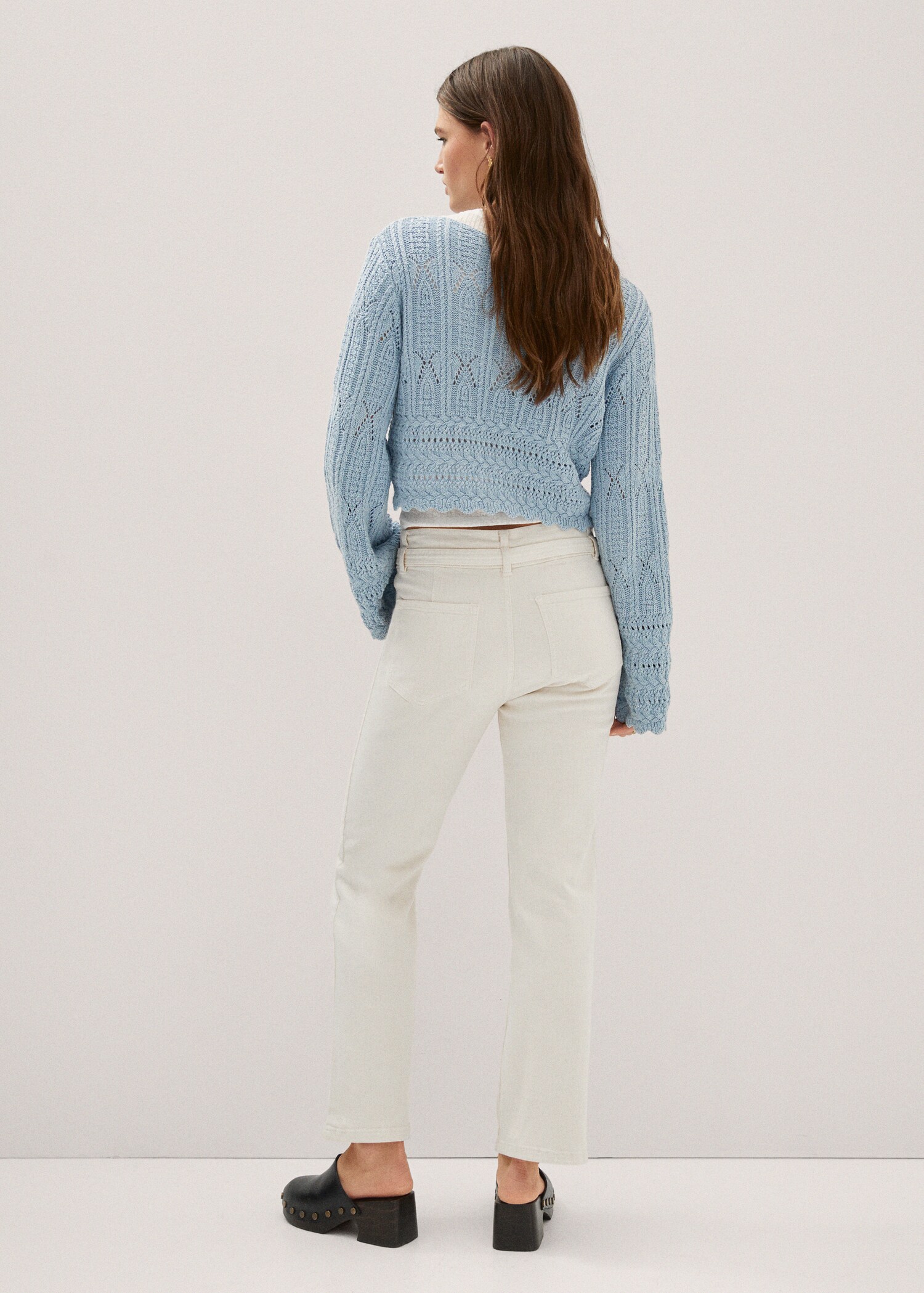 Straight-leg jeans with bow detail - Reverse of the article