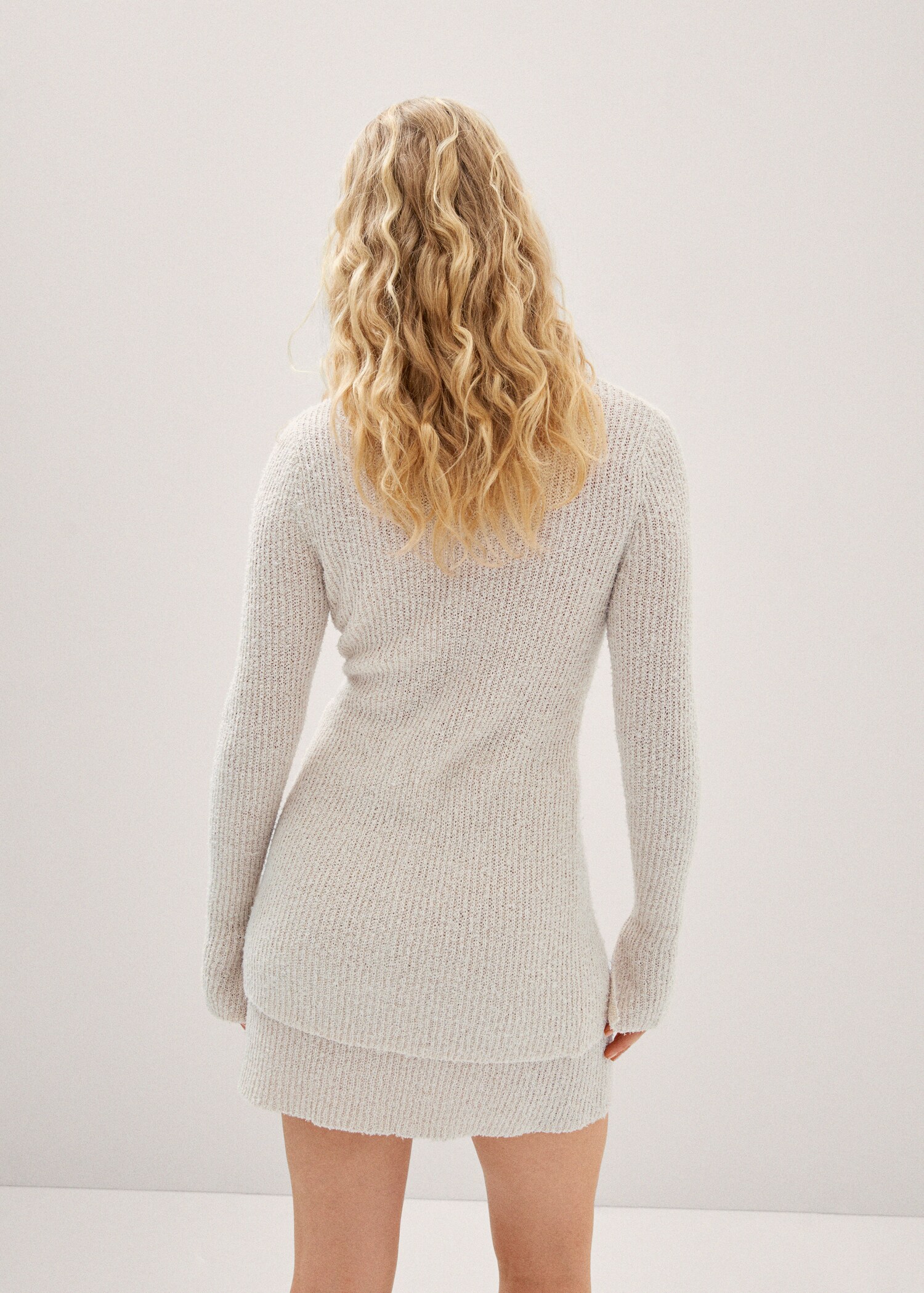 Long cardigan with shirt collar - Reverse of the article