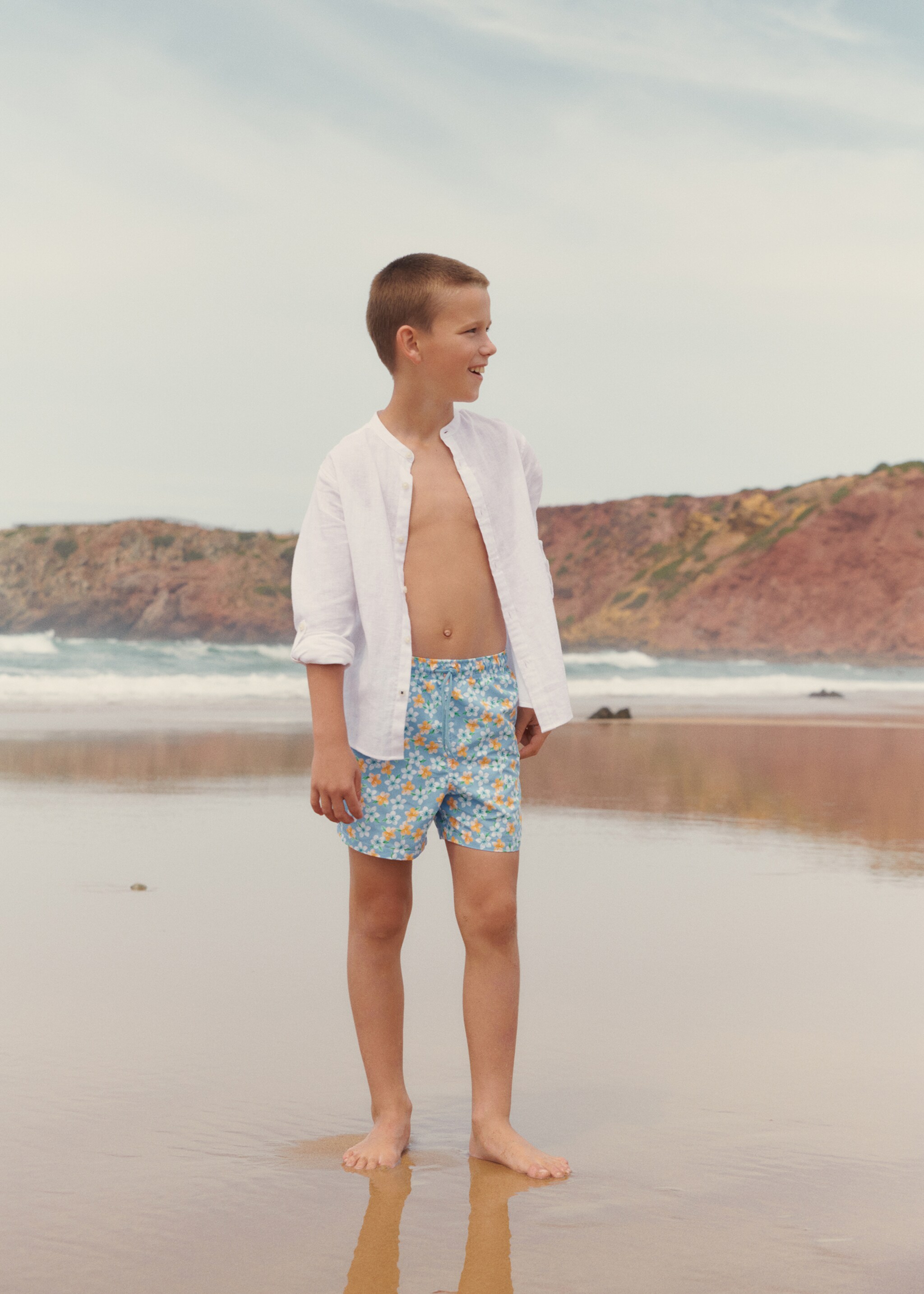 Floral print swimsuit - Details of the article 6, Blue. Ref: 47036712-00.