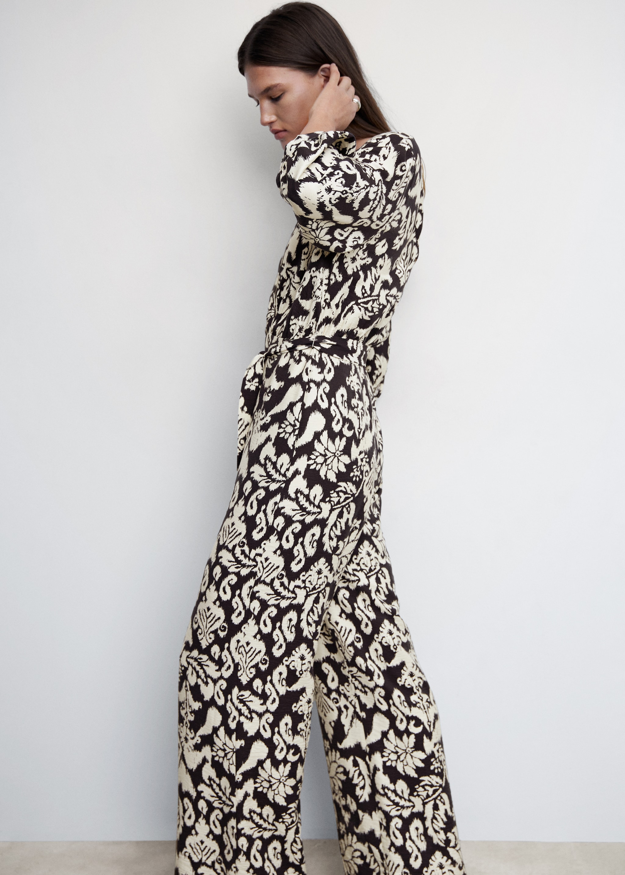 Geometric-print jumpsuit with bow - Details of the article 2