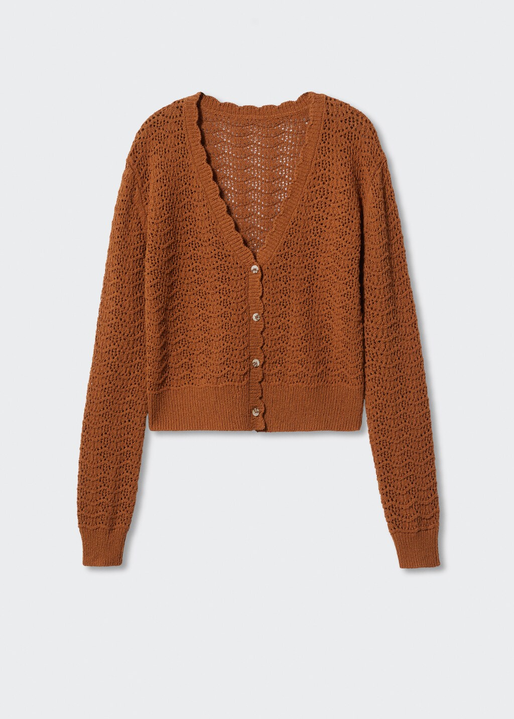 Openwork cardigan with scalloped edges - Women | MANGO Openwork cardigan with scalloped edges - Women | MANGO