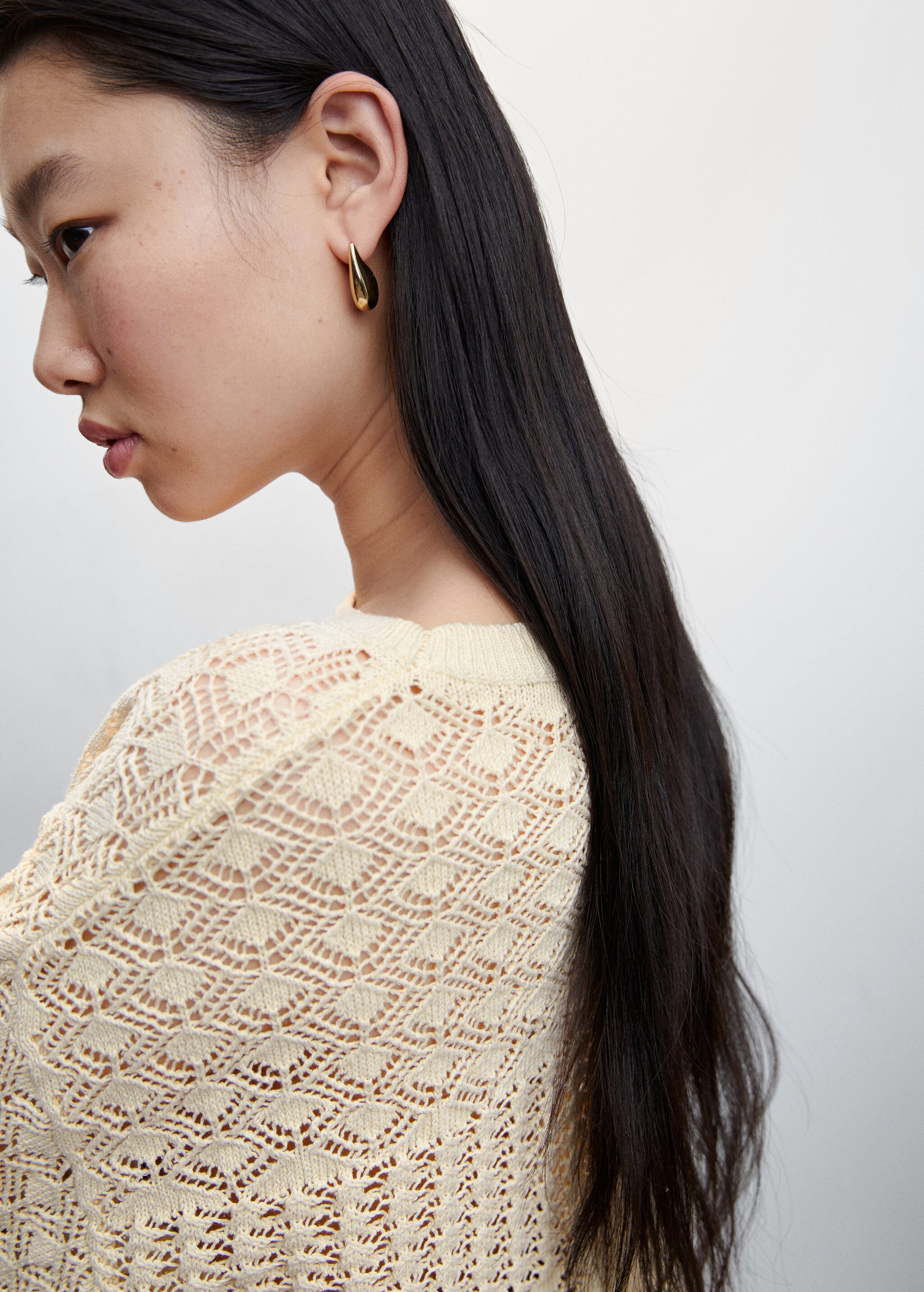 Openwork panel sweater - Details of the article 1