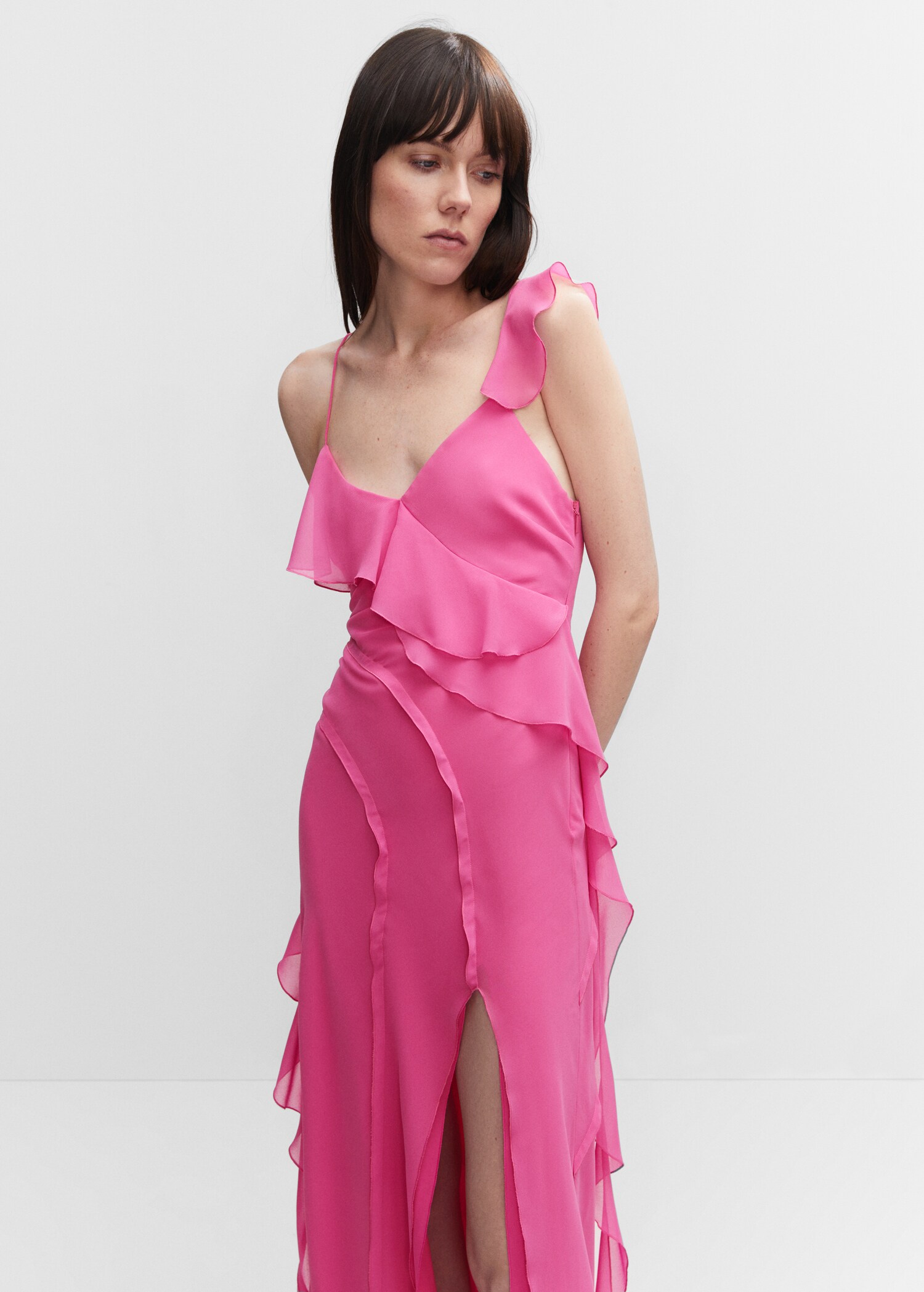 Ruffles slit dress - Medium plane