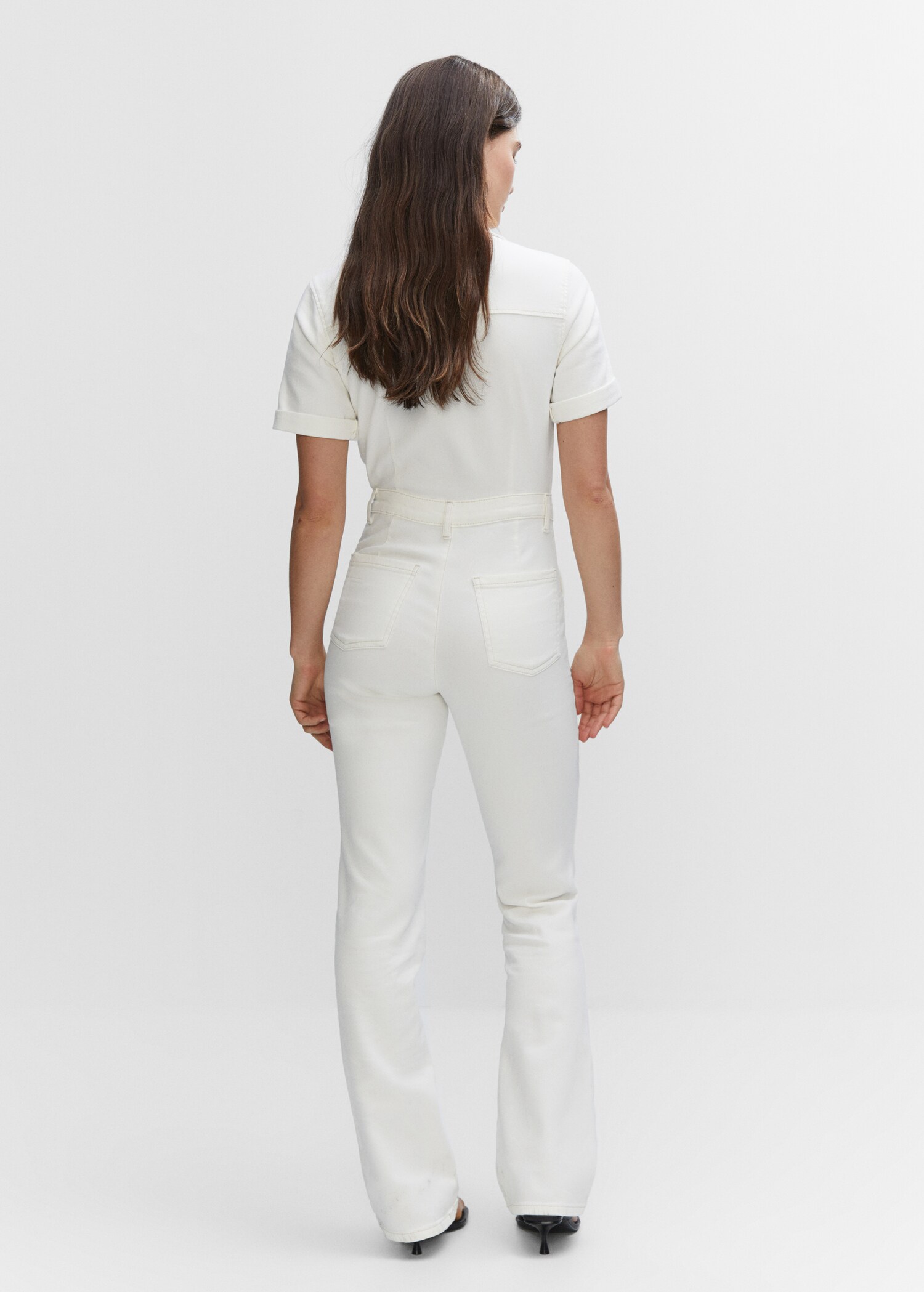 Denim jumpsuit with zipper - Reverse of the article