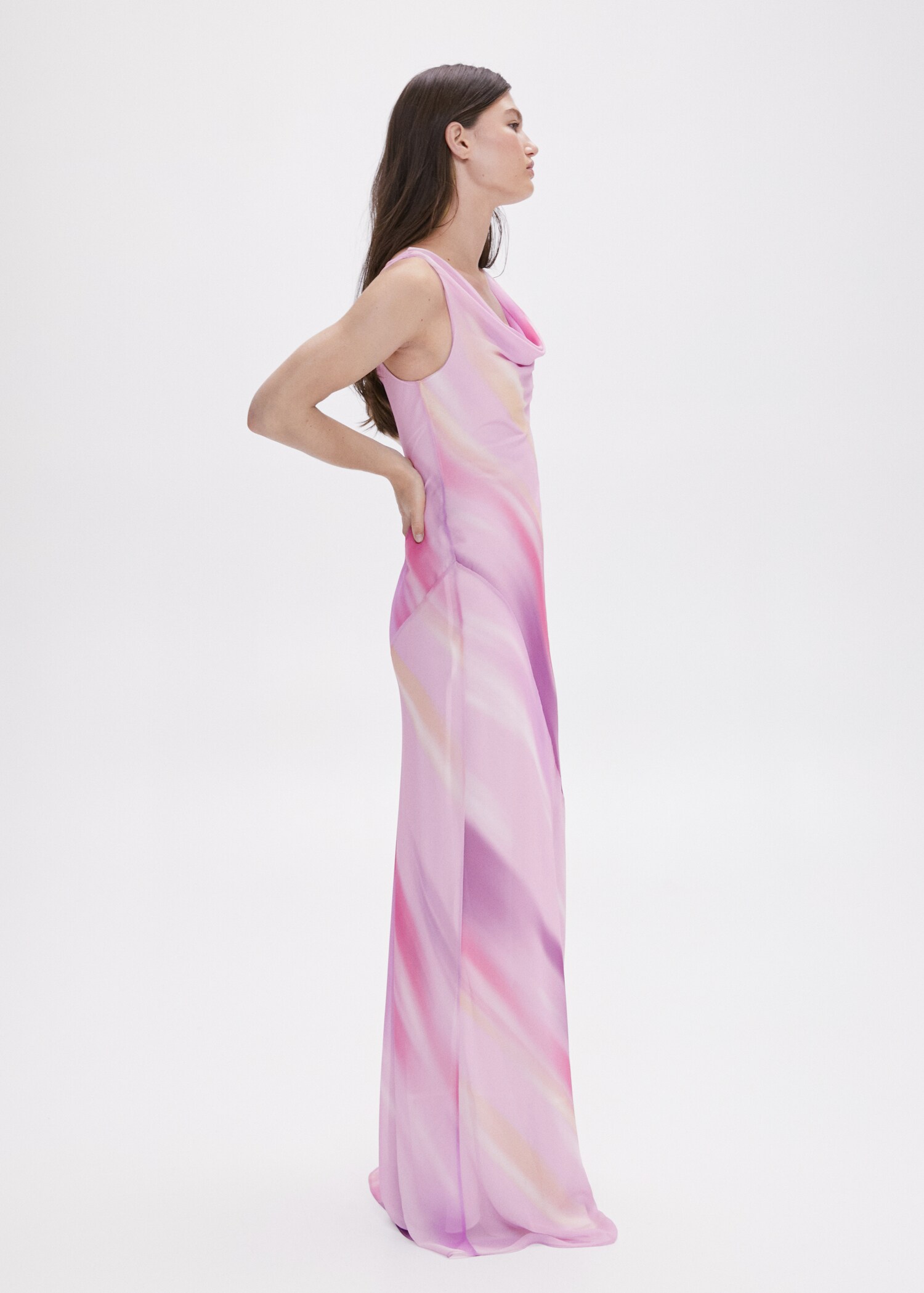 Vestido degradado cuello drapeado - Detalle del artículo 4