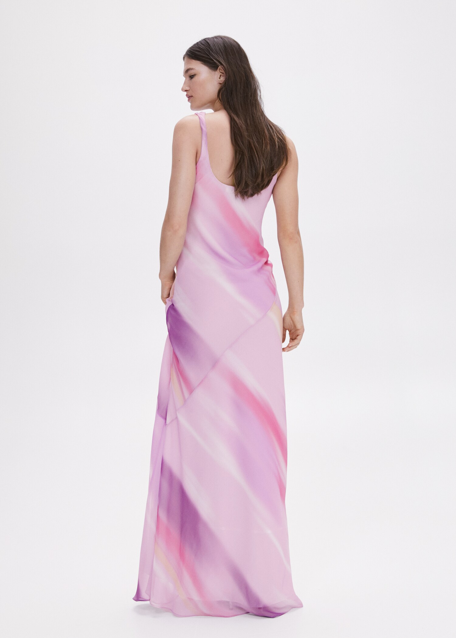 Vestido degradado cuello drapeado - Reverso del artículo