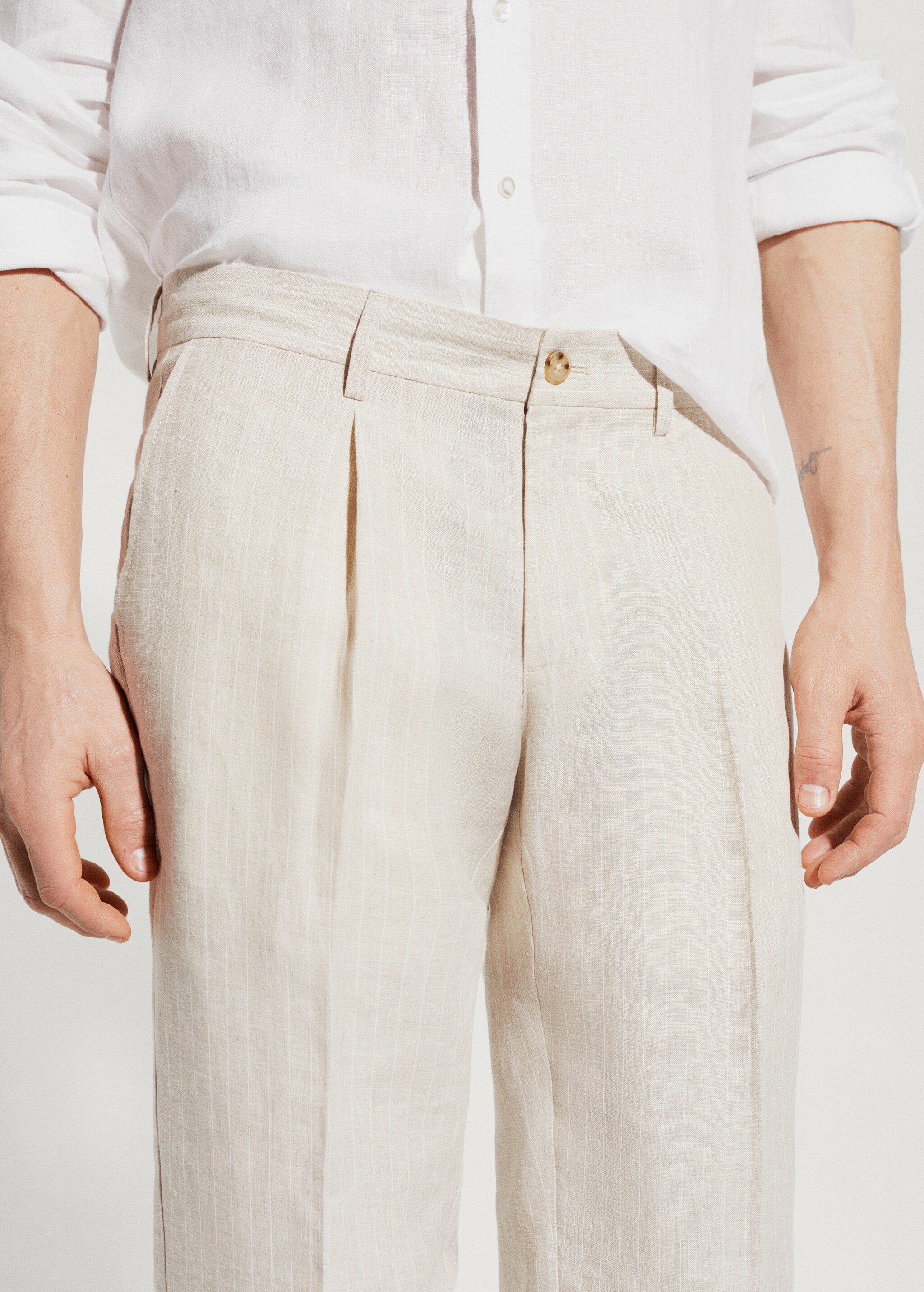 Pantalon lin fines rayures - Détail de l'article 1
