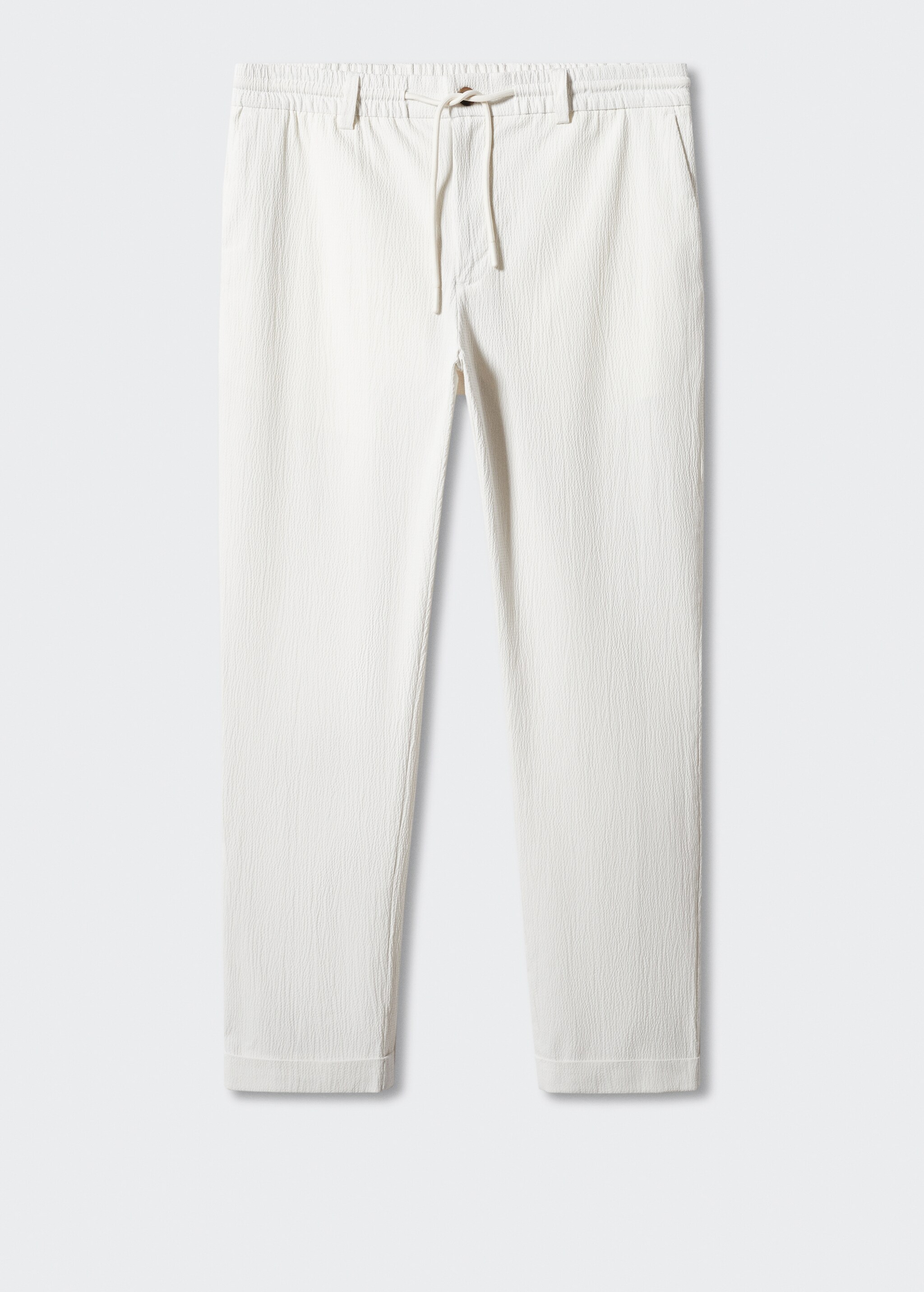 Cotton seersucker trousers with drawstring  - Article without model
