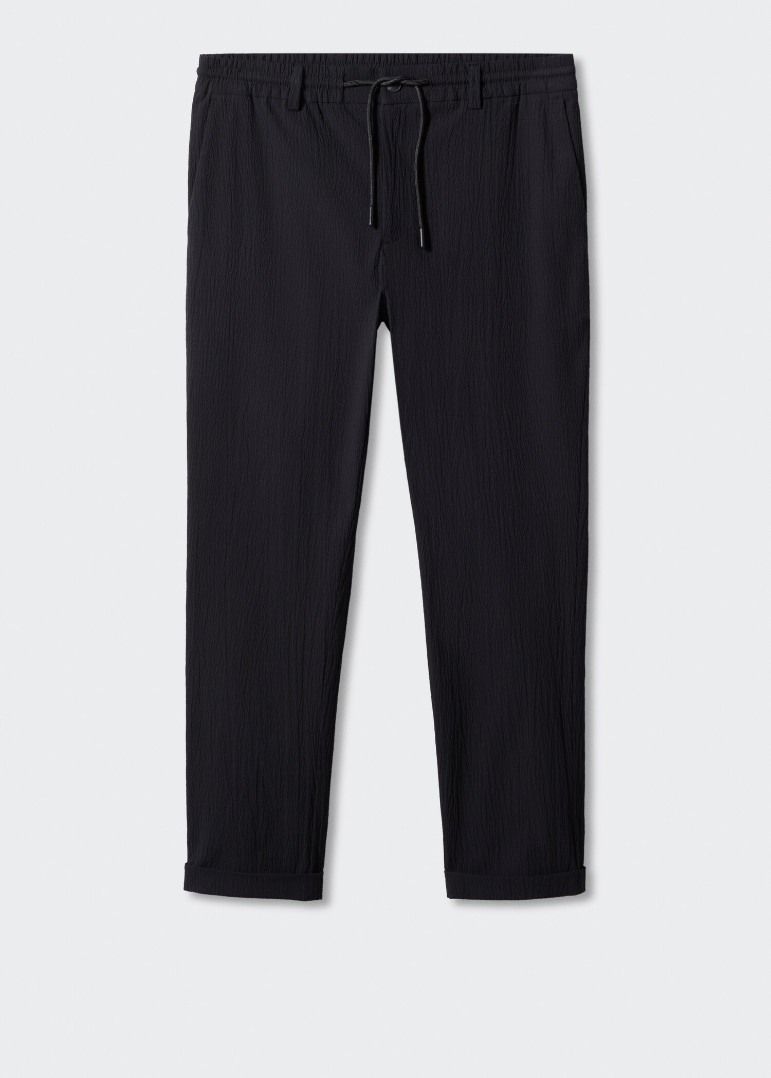 Cotton seersucker trousers with drawstring  - Article without model