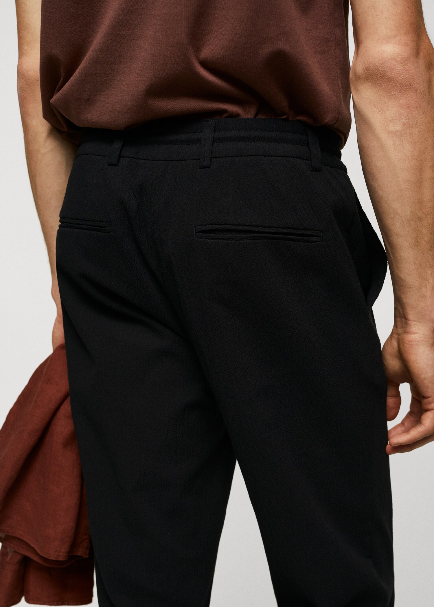 Cotton seersucker trousers with drawstring  - Details of the article 4