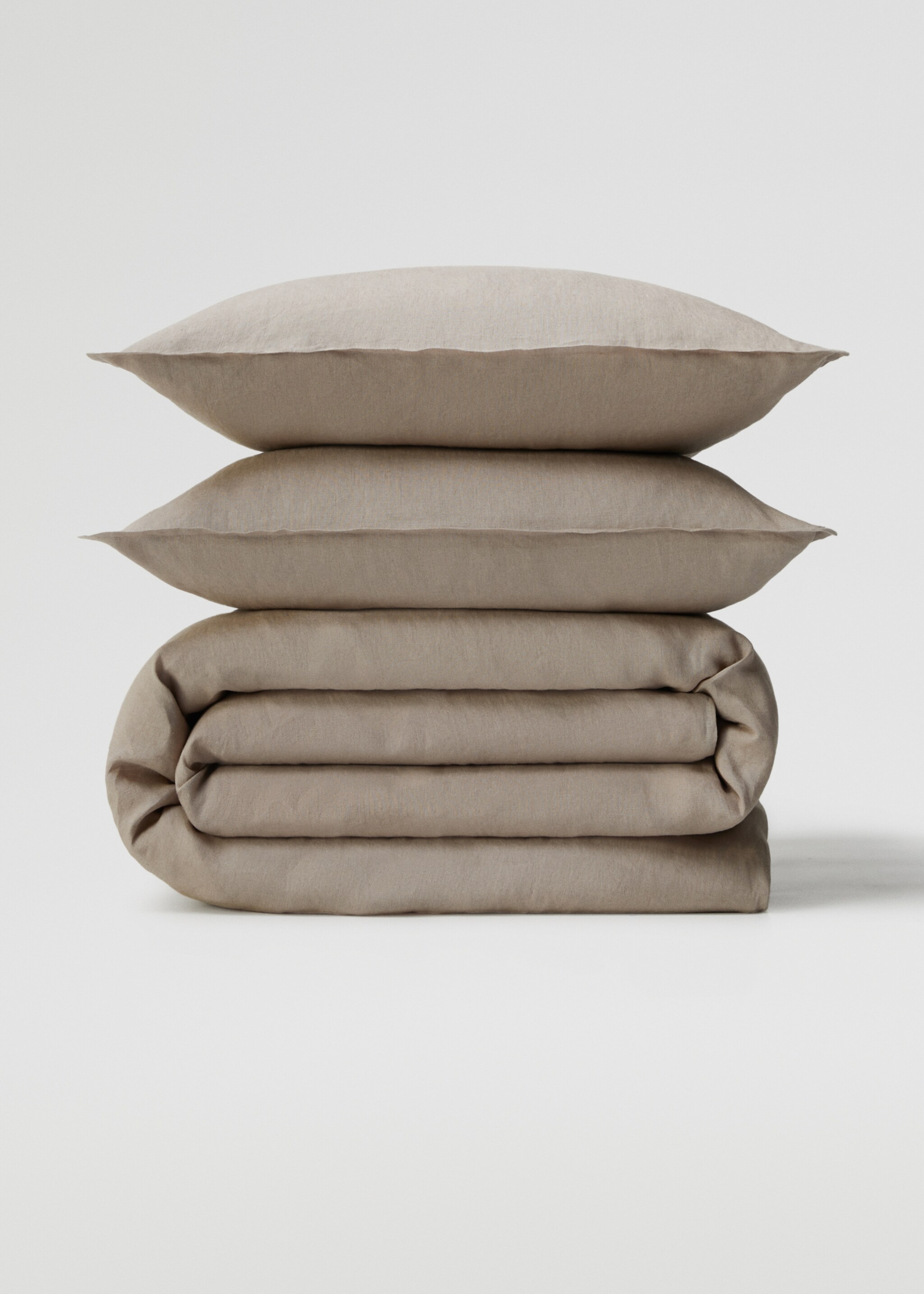 Bettbezug aus 100 % Leinen für 90 cm Bett - Artikel ohne Model, Mittelbraun. Ref: 47037888-00.