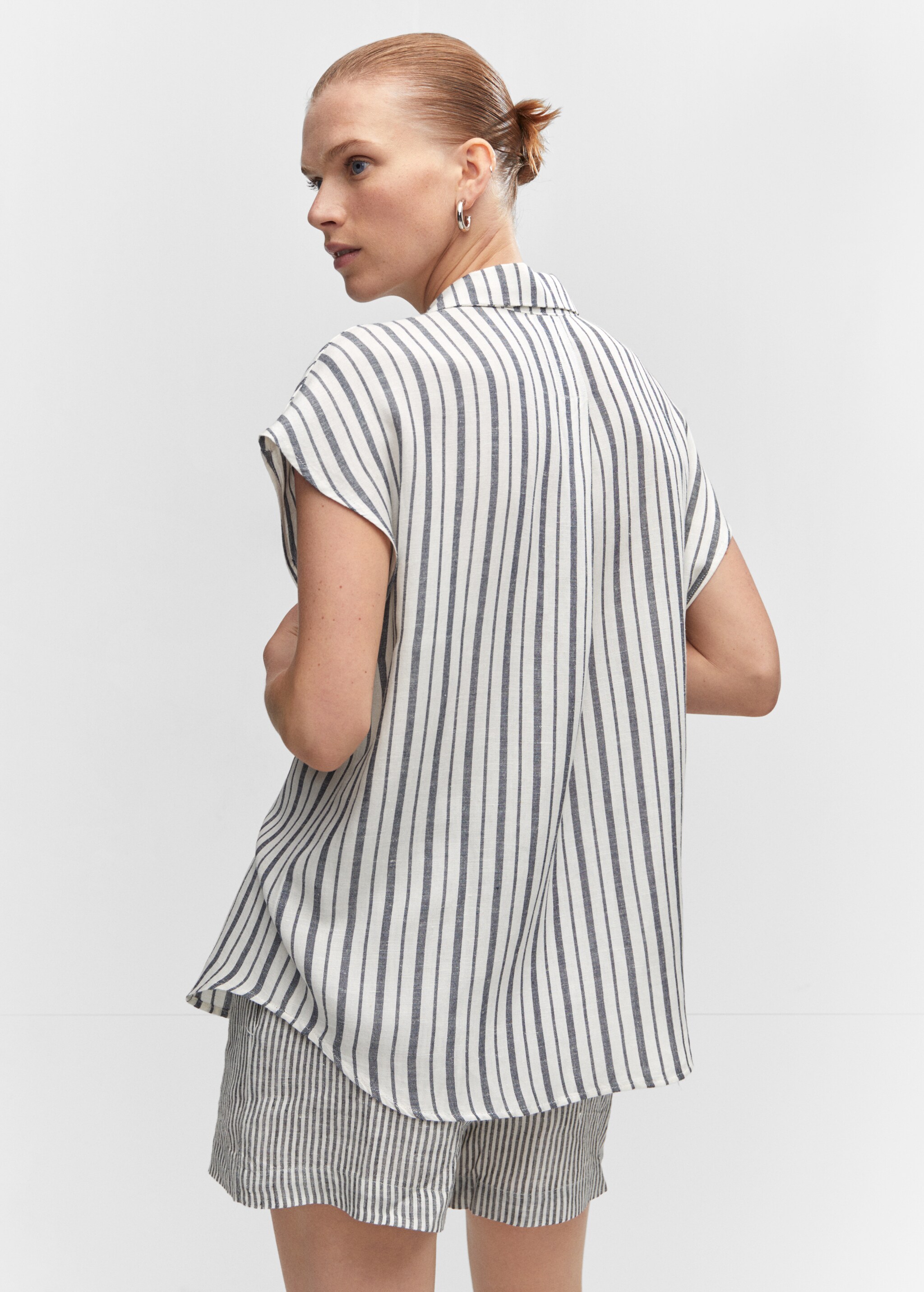 Striped linen-blend shirt - Reverse of the article