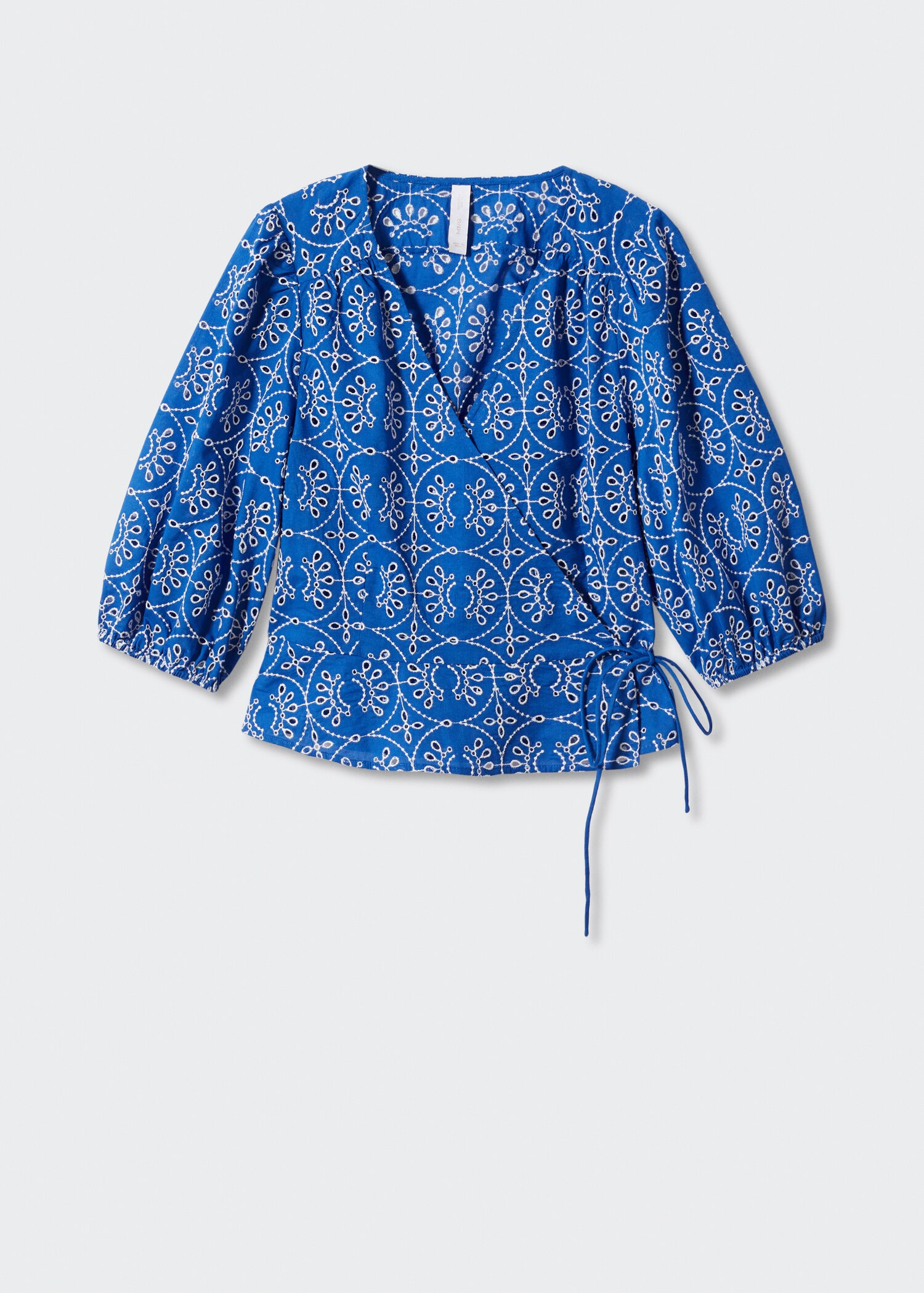 Embroidered puff-sleeve blouse - Article without model