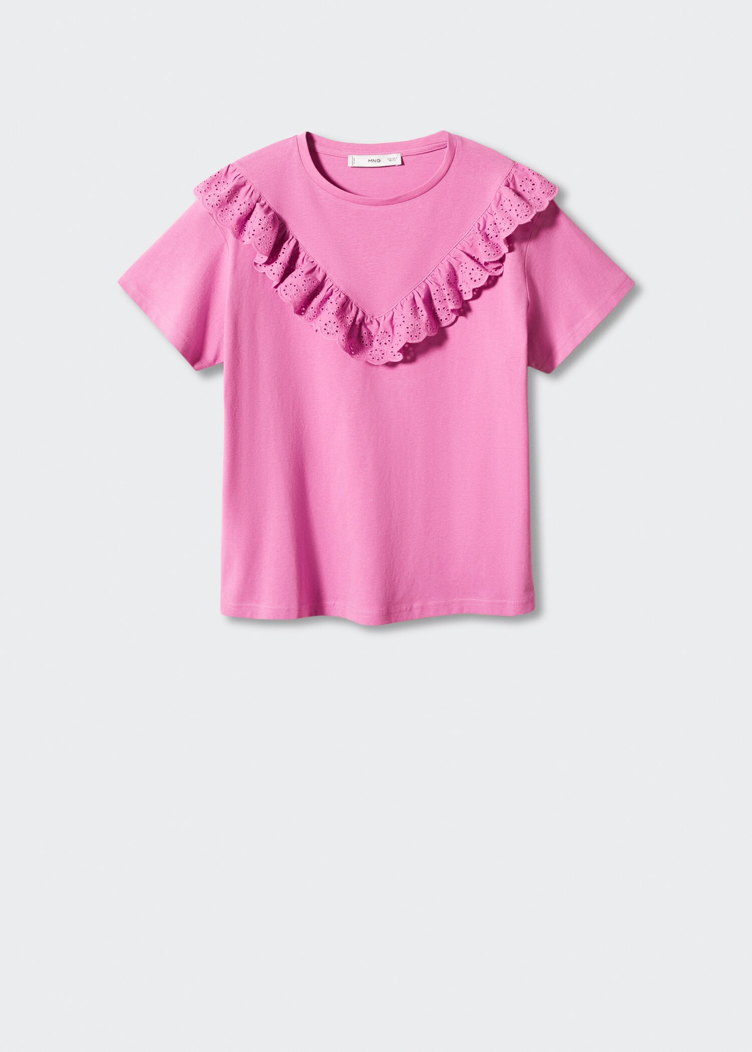 T-shirt volant brodé - Article sans modèle