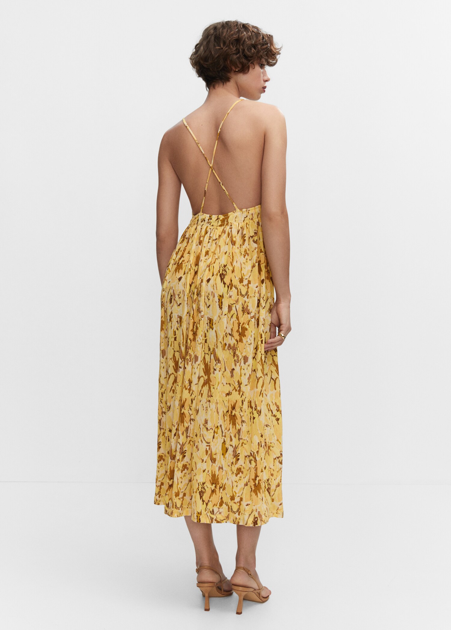 Vestido textura espalda cruzada - Reverso del artículo