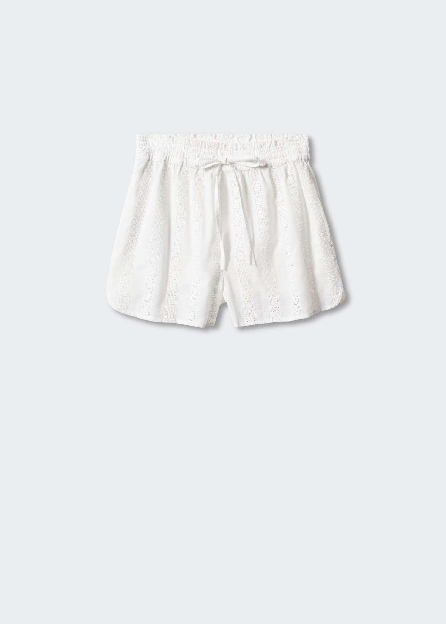 Broderade bomullsshorts - Artikel utan modell