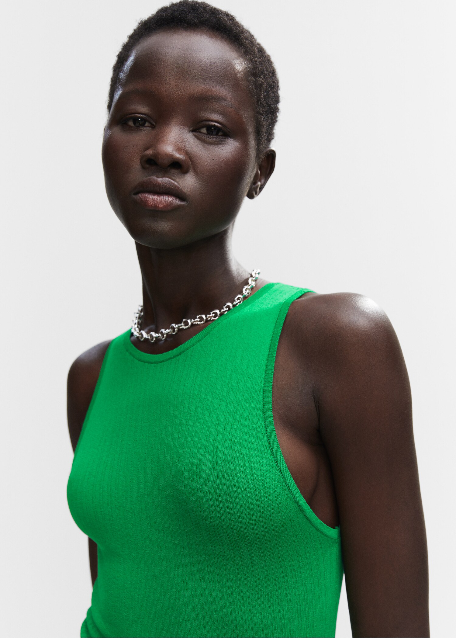 Ribbed knitted dress with zip - Details of the article 1
