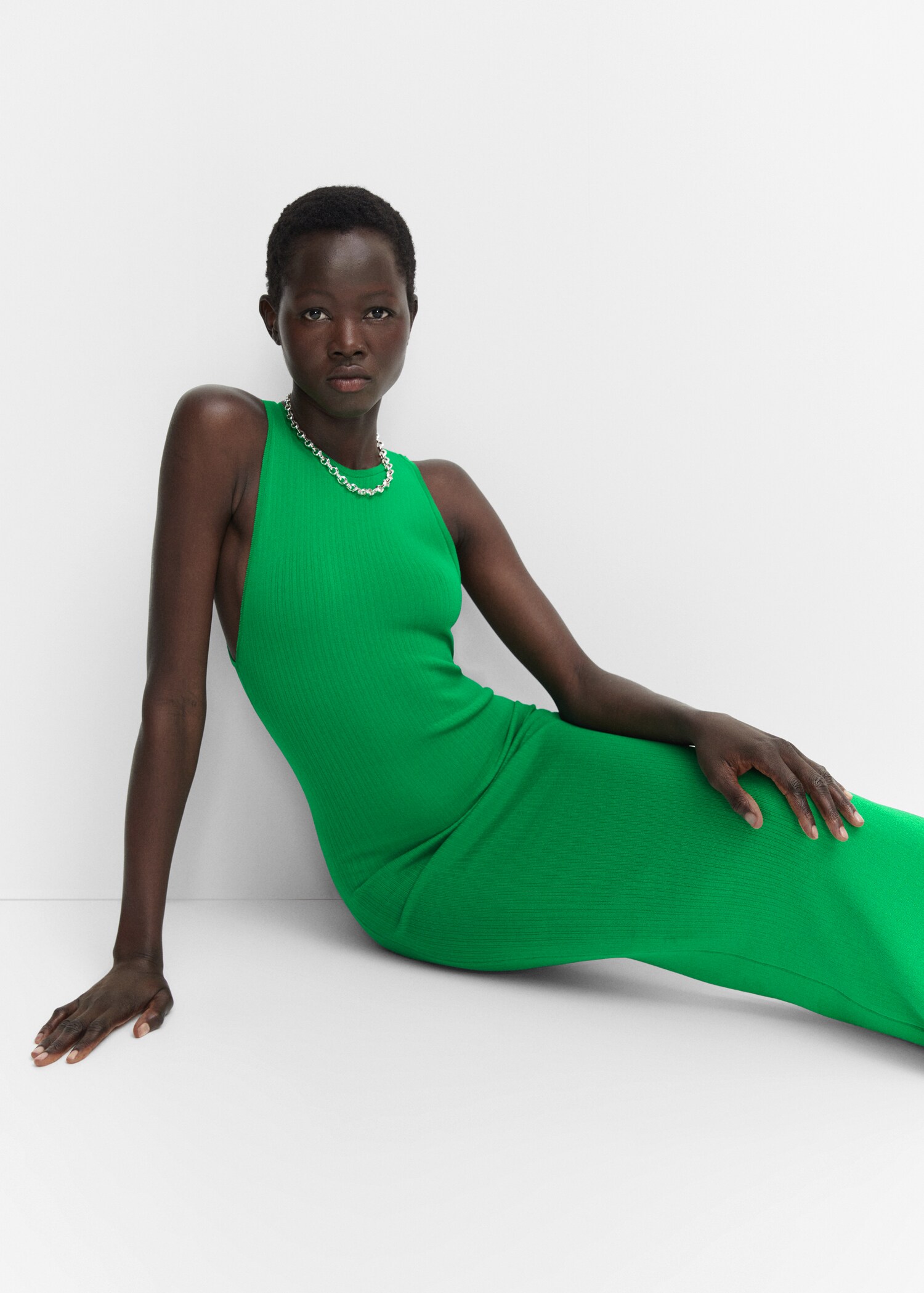 Ribbed knitted dress with zip - Details of the article 2