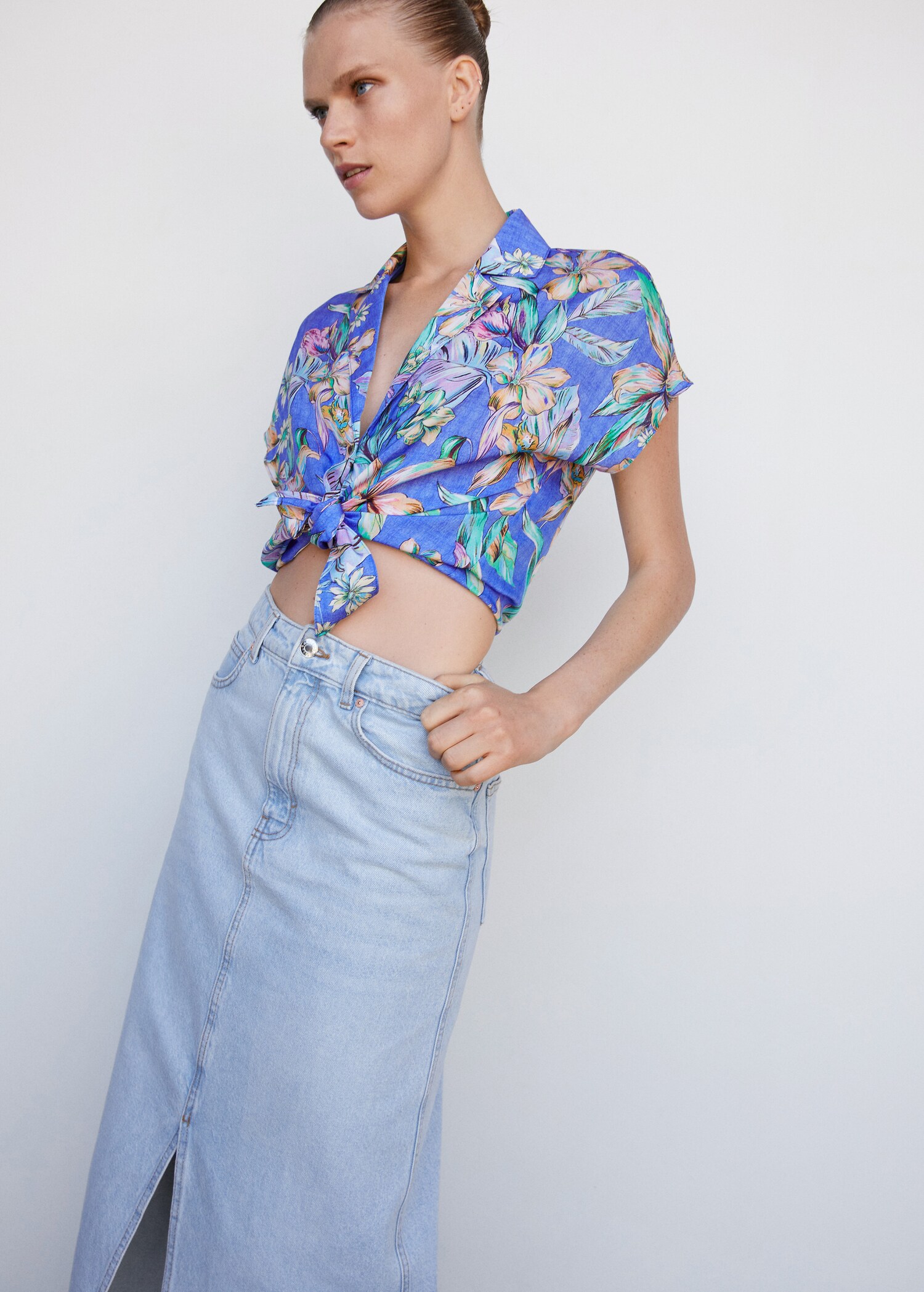 Chemise tropicale à manches courtes - Plan moyen