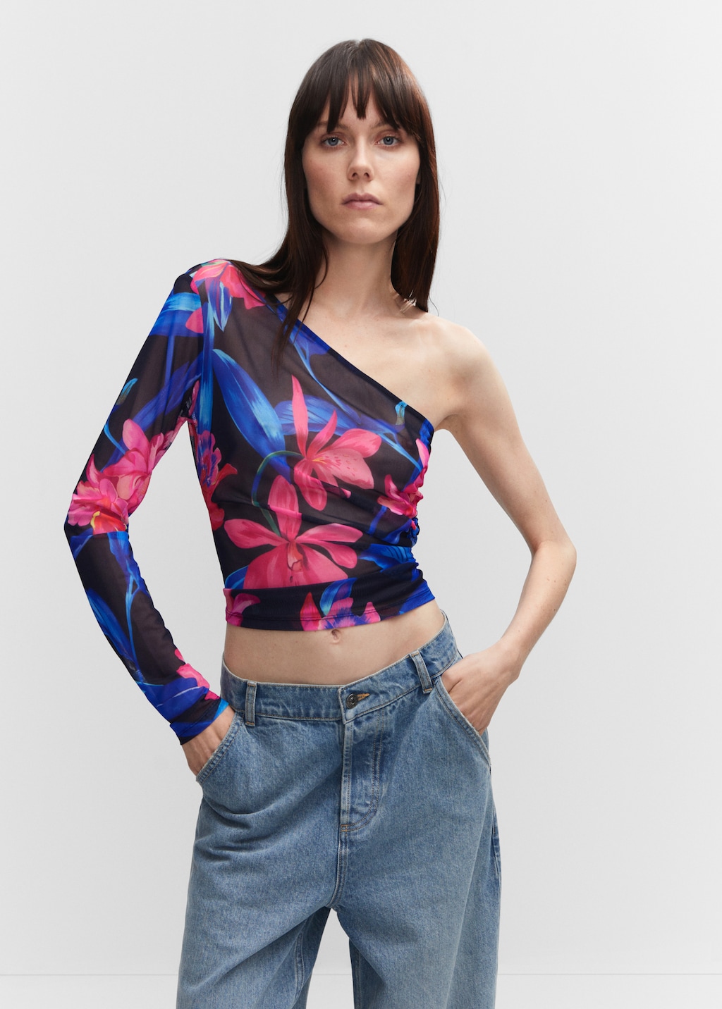 Chiffon asymmetrical top shop