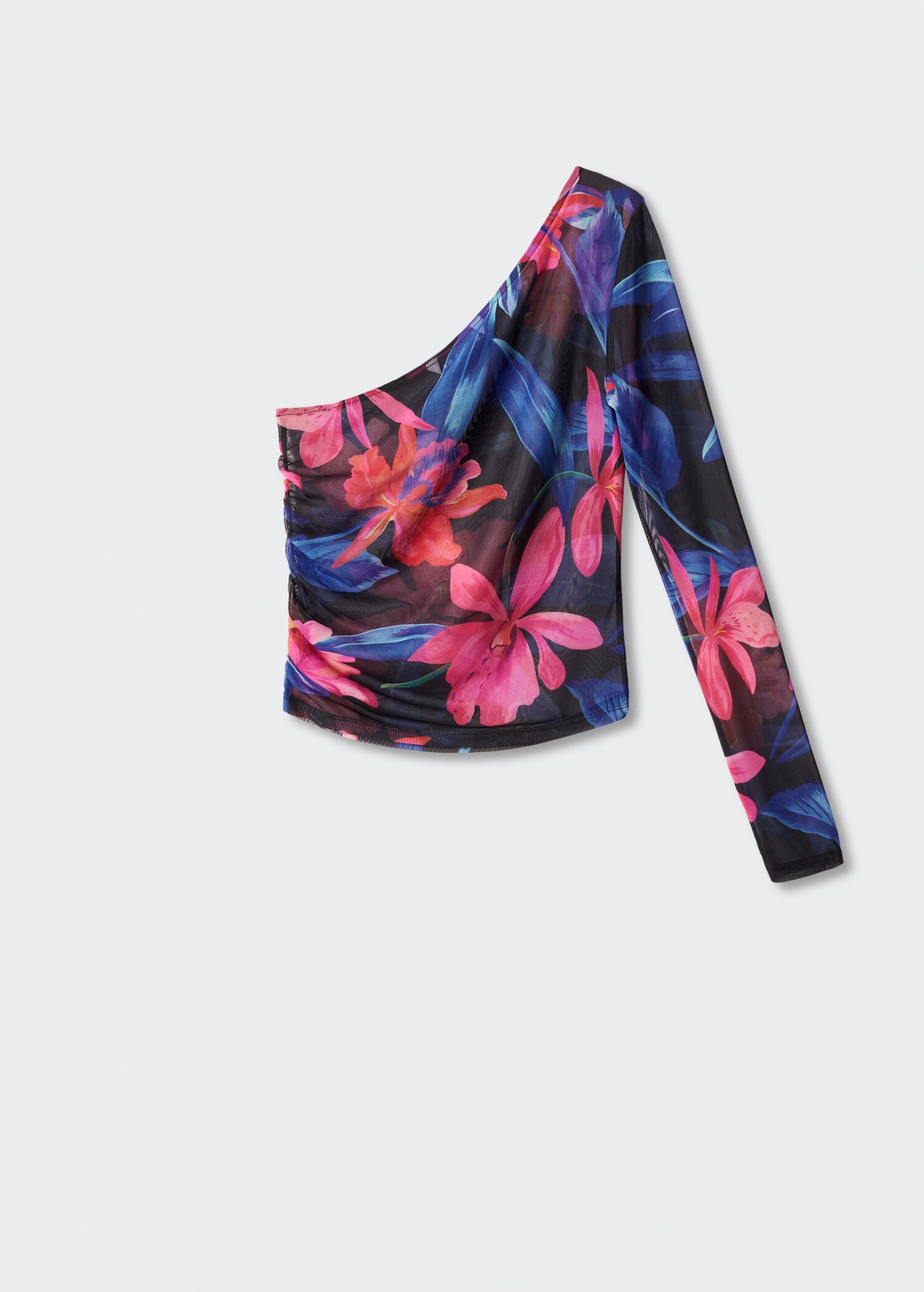 Floral asymmetrical chiffon top - Article without model