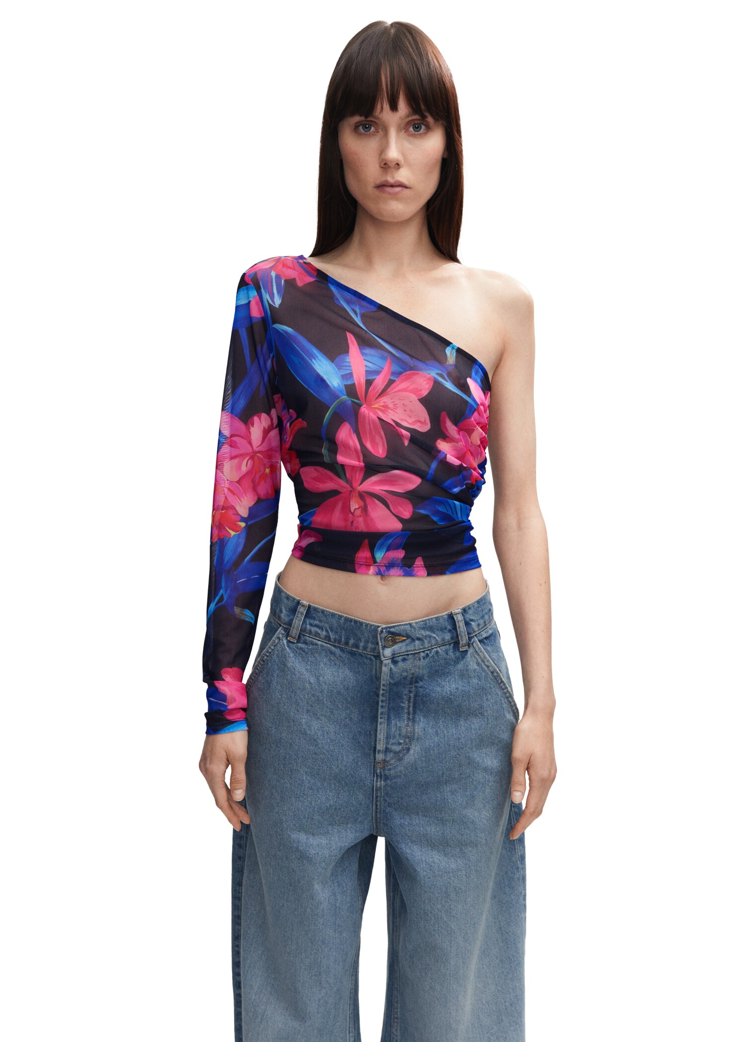 Floral asymmetrical chiffon top - Details of the article 4