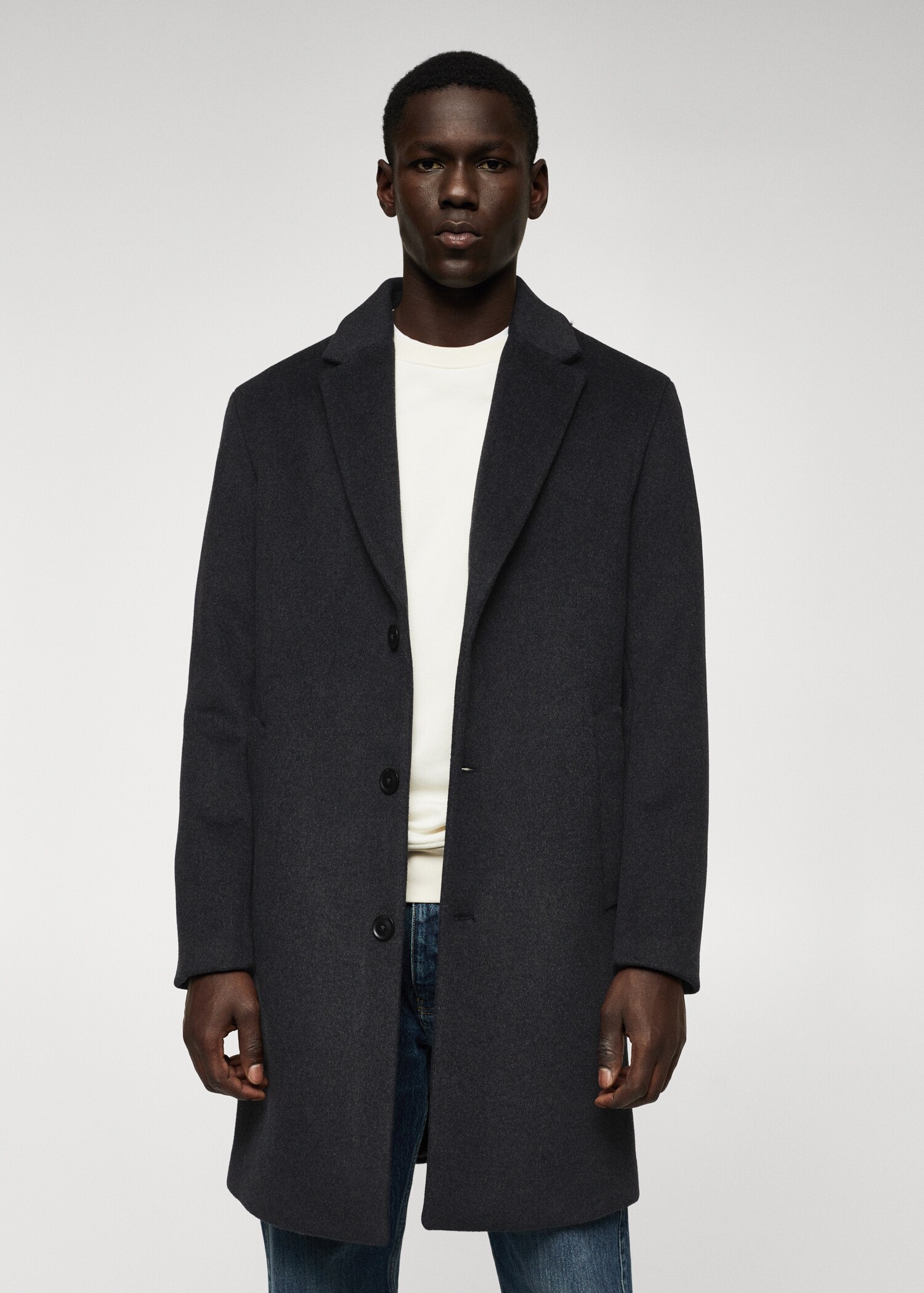 Recycled wool oversize coat - Medium plane