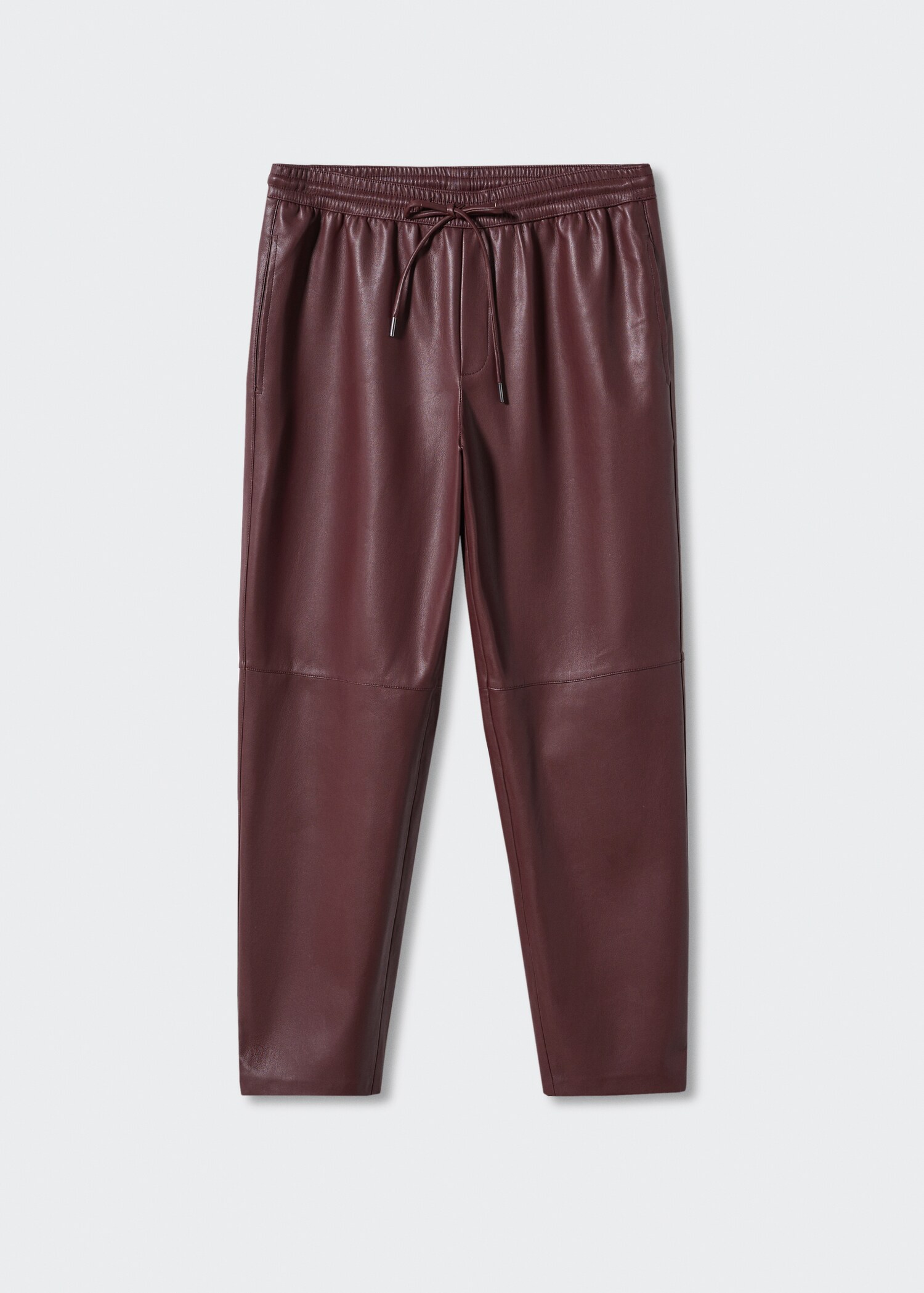Leather-effect elastic waist trousers - Article without model