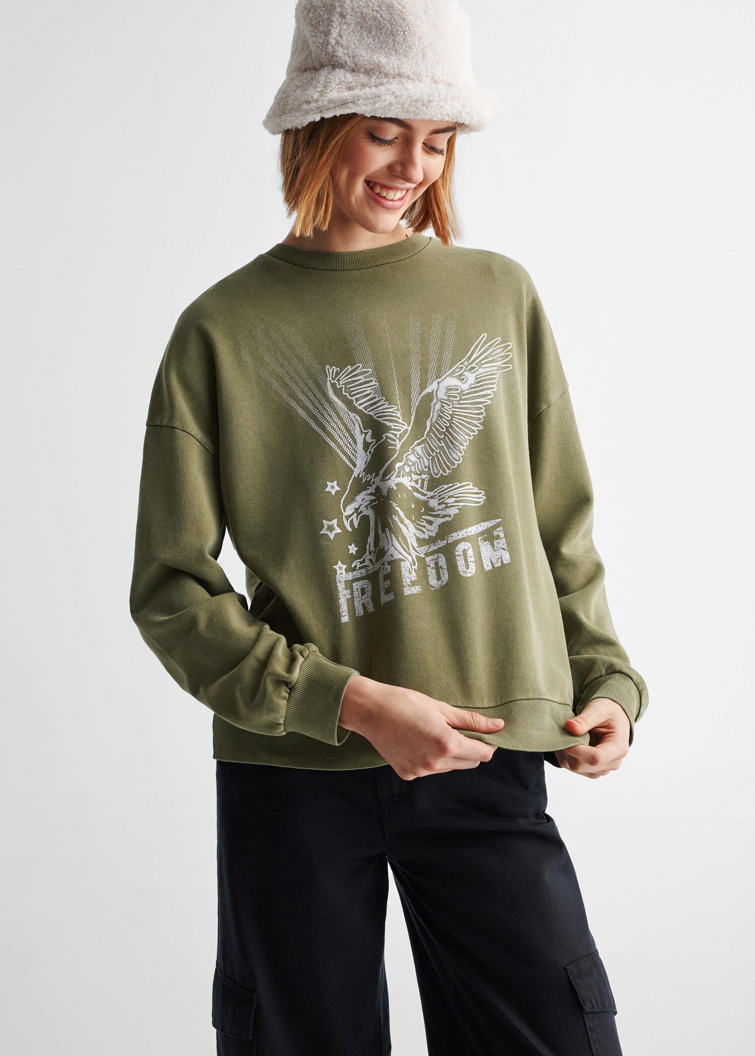 Mintás pamut sweatshirt - Felezősík