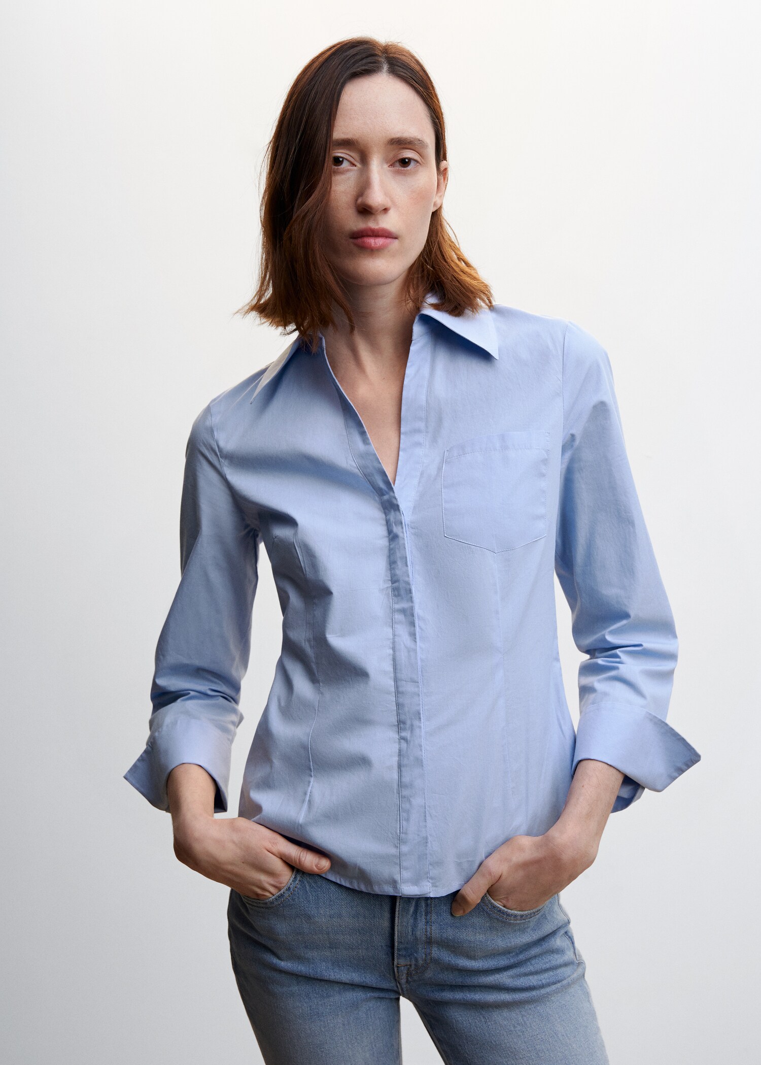 Camicia cotone pinces - Piano medio