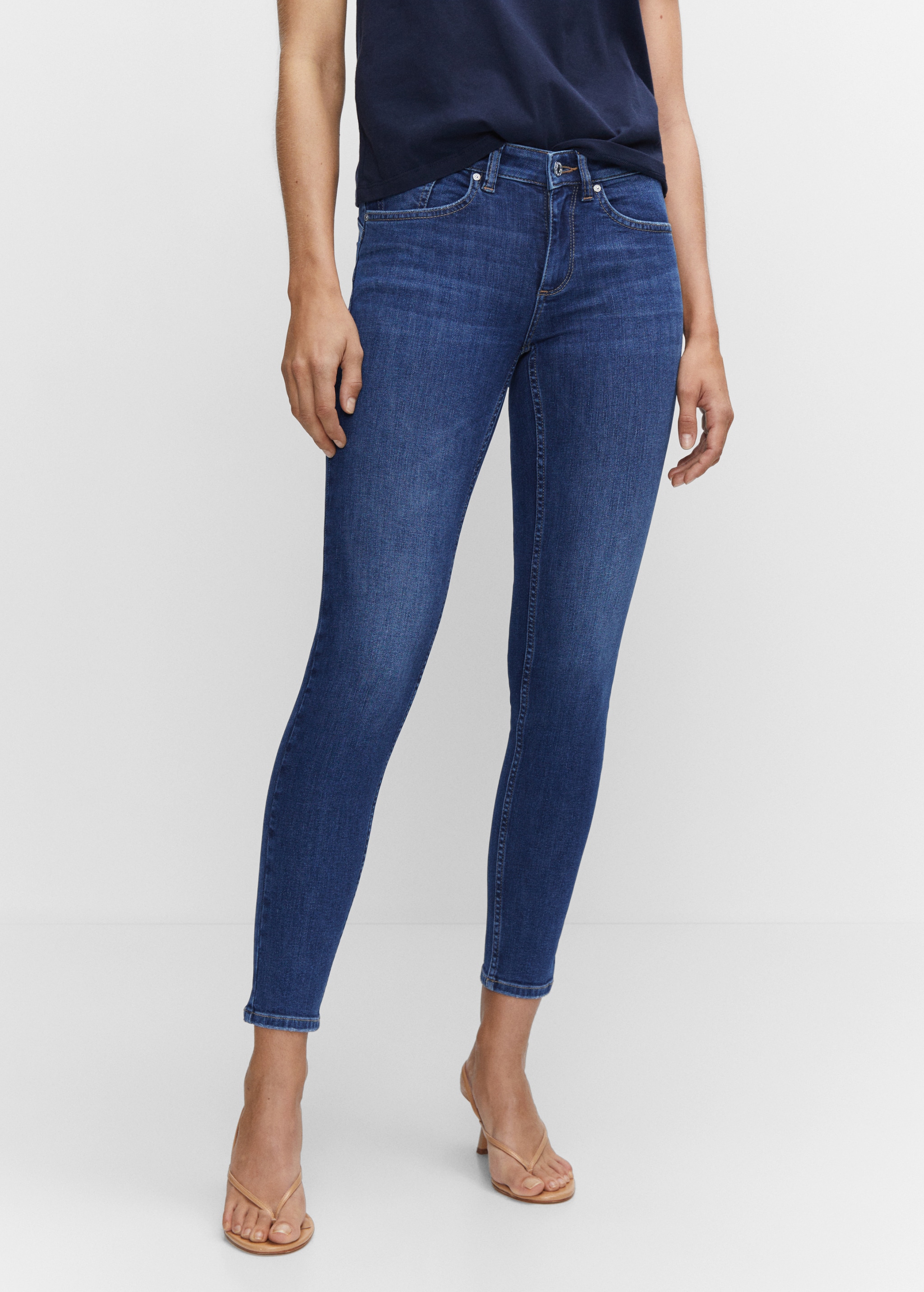 Push Up Jeans Dama Tiro Medio Jeans Pretina Con Botones Tiro Medio