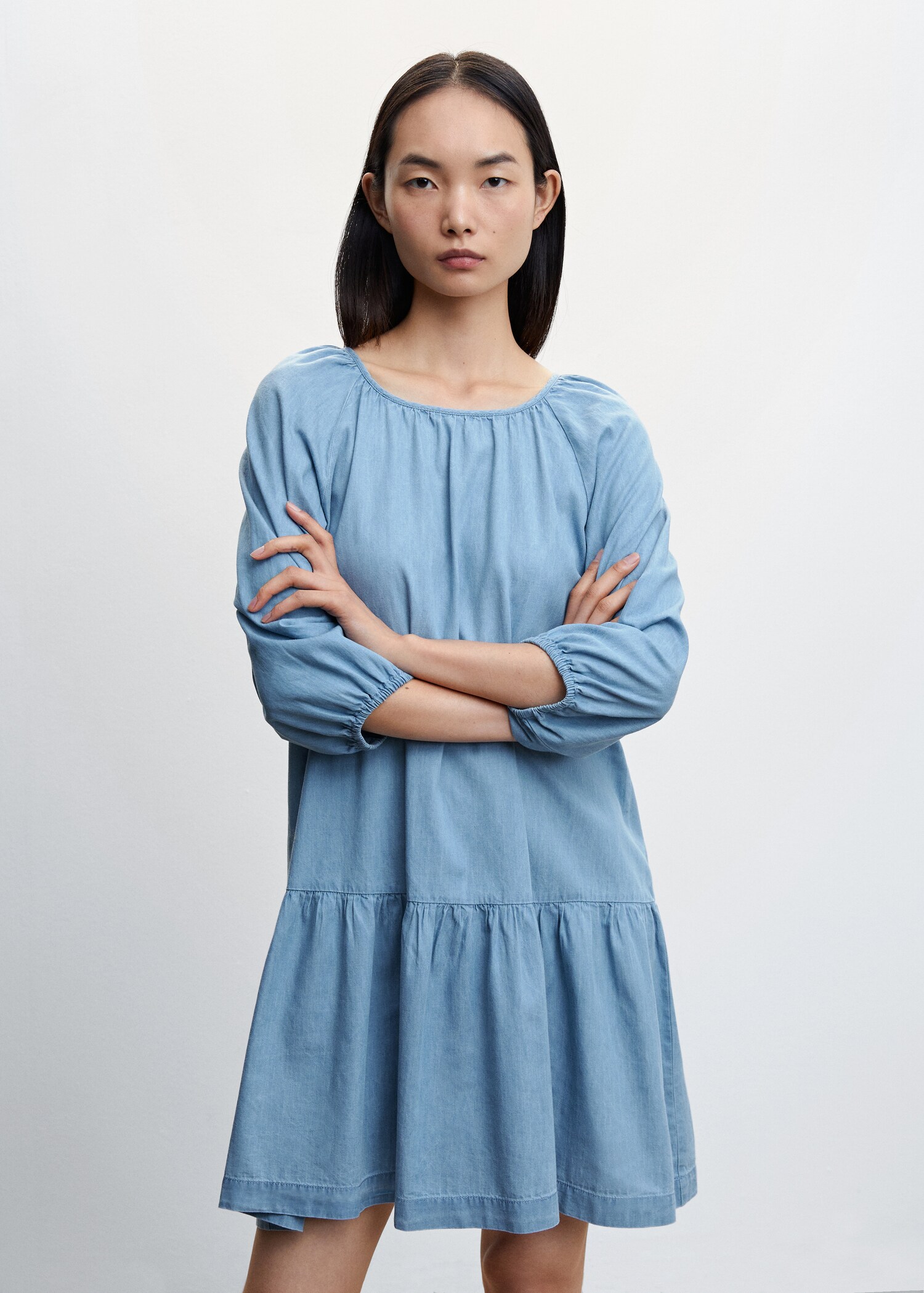 Robe courte Tencel - Plan moyen