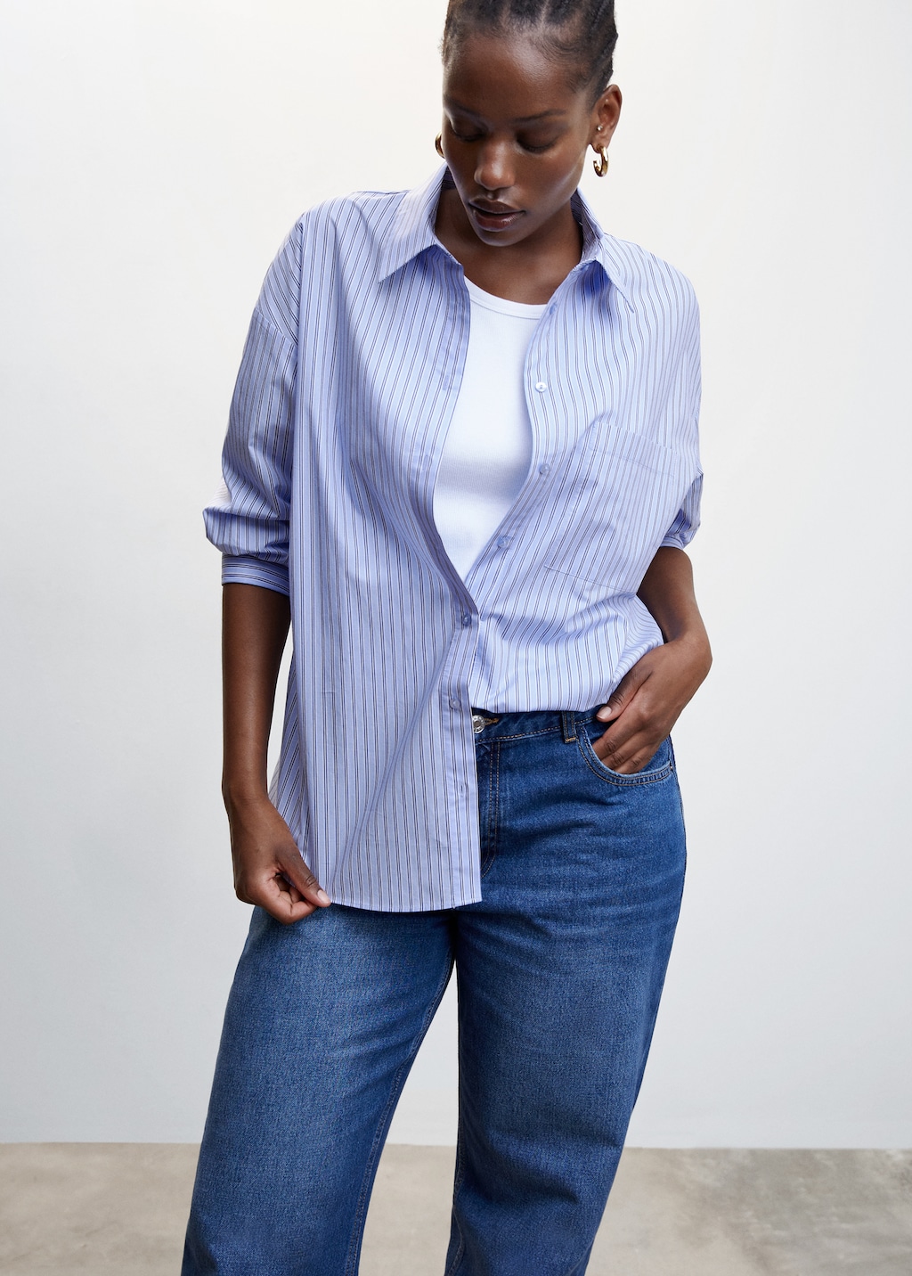 Chemise bleu ciel femme mango best sale