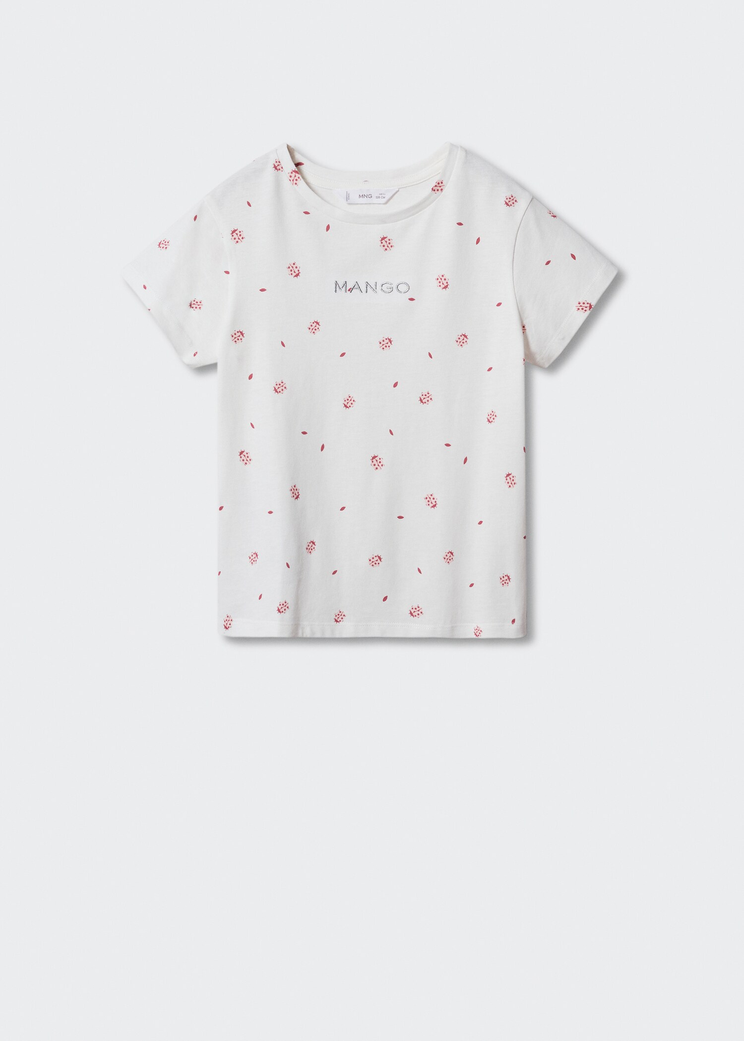 Gemustertes T-Shirt mit gesticktem Logo - Artikel ohne Model