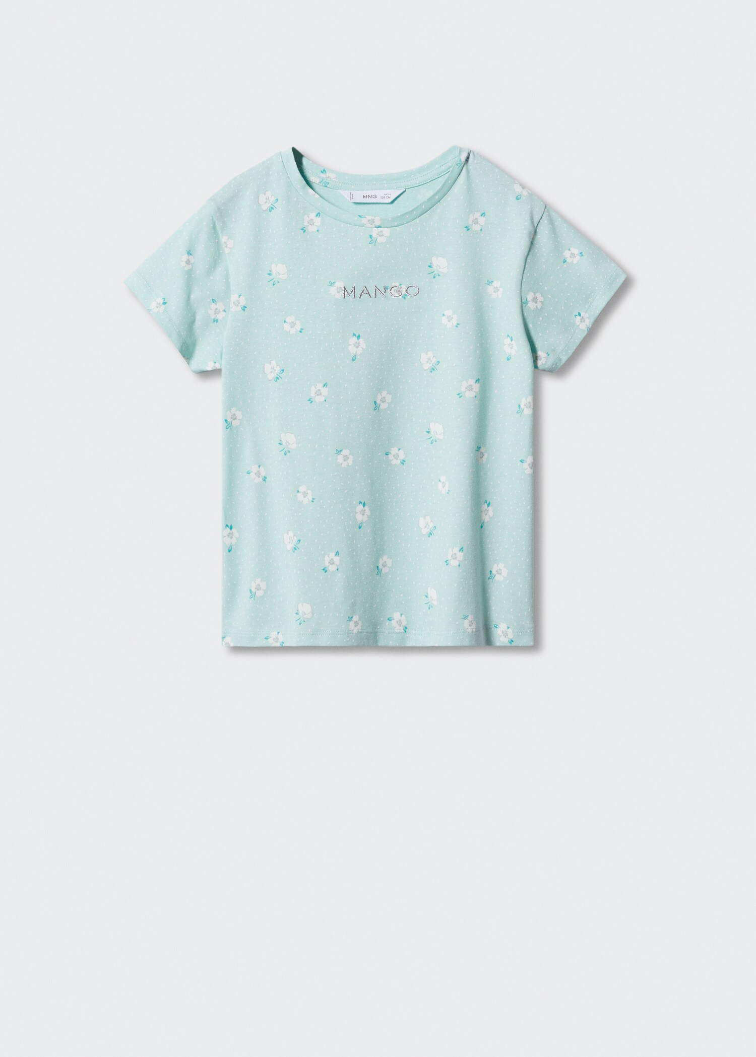 Gemustertes T-Shirt mit gesticktem Logo - Artikel ohne Model