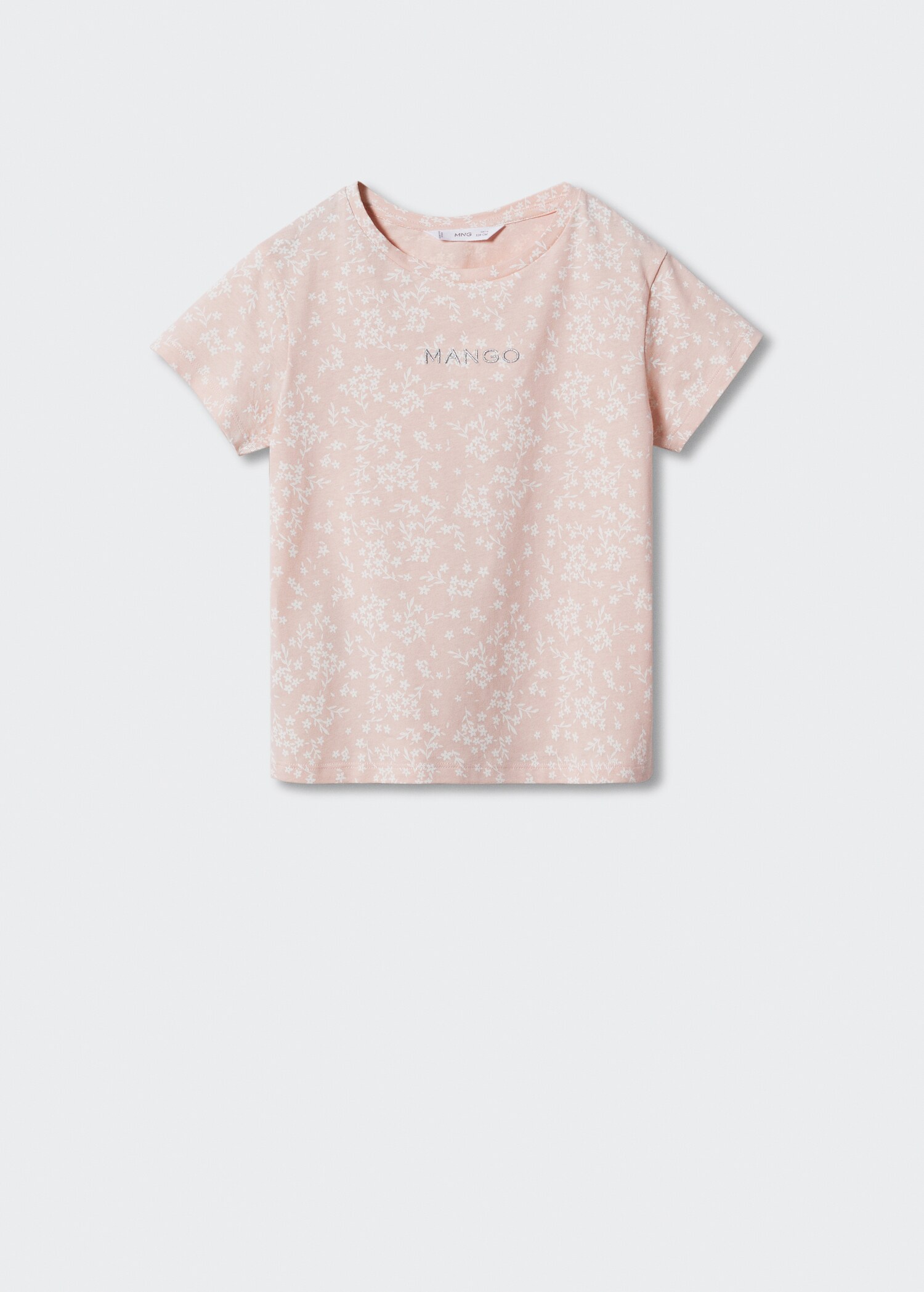 Gemustertes T-Shirt mit gesticktem Logo - Artikel ohne Model