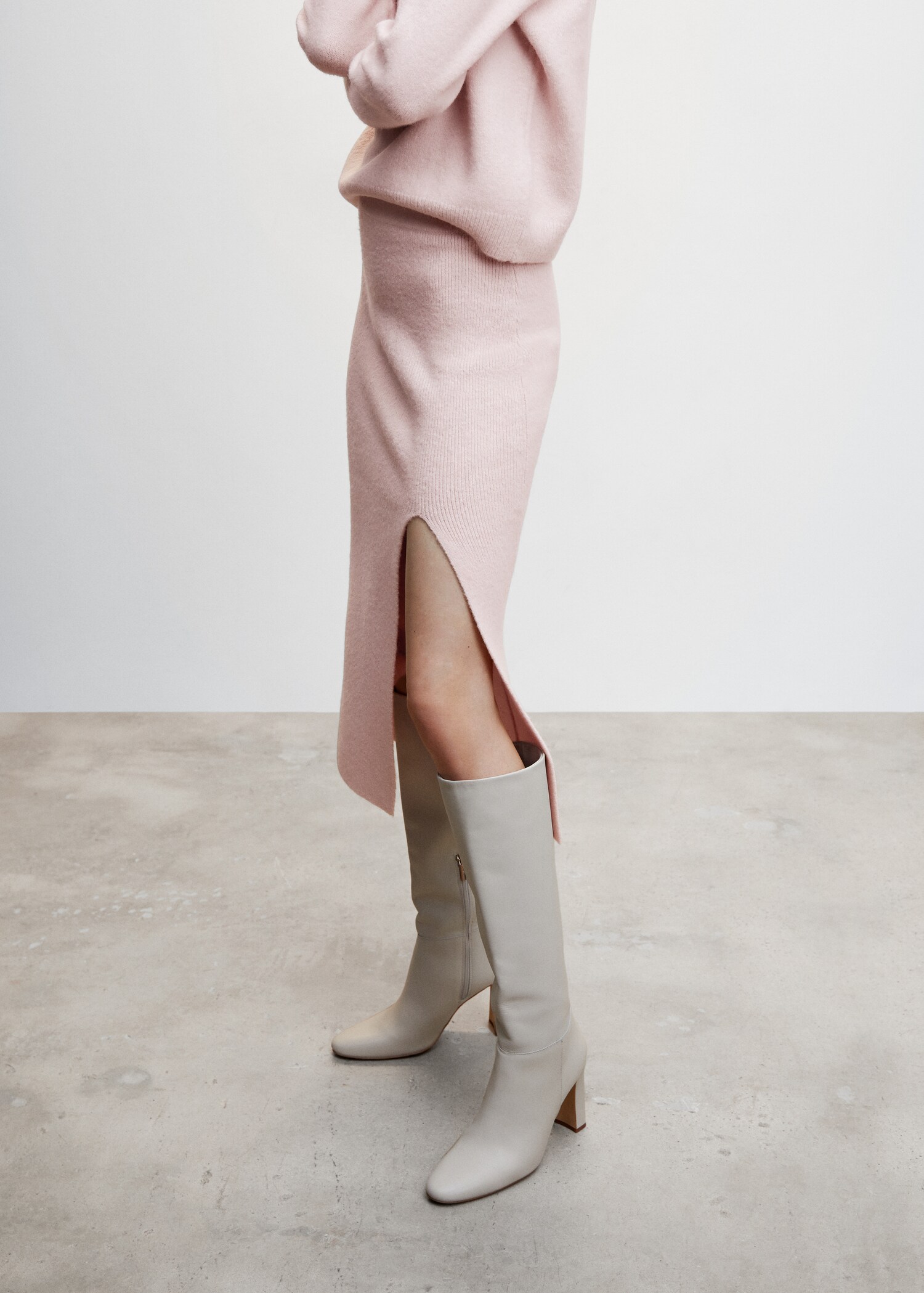 Slit knitted skirt - Medium plane