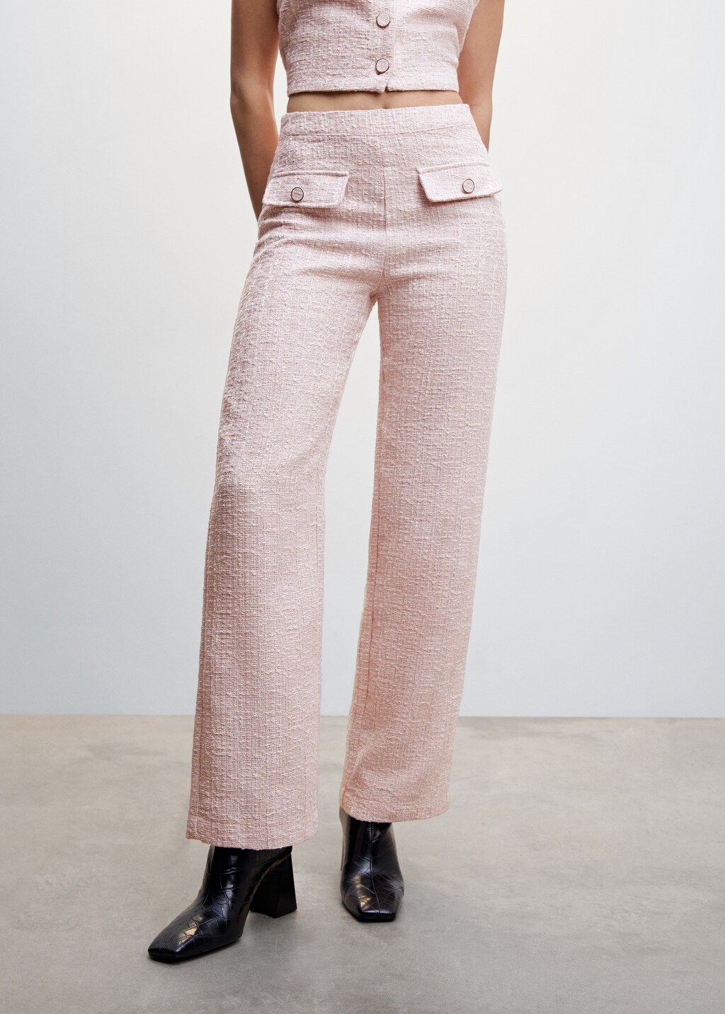 Pantalon tweed mujer deals