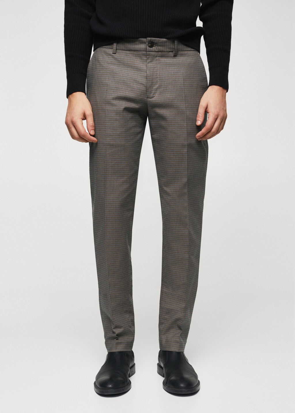 Slim fit houndstooth trousers