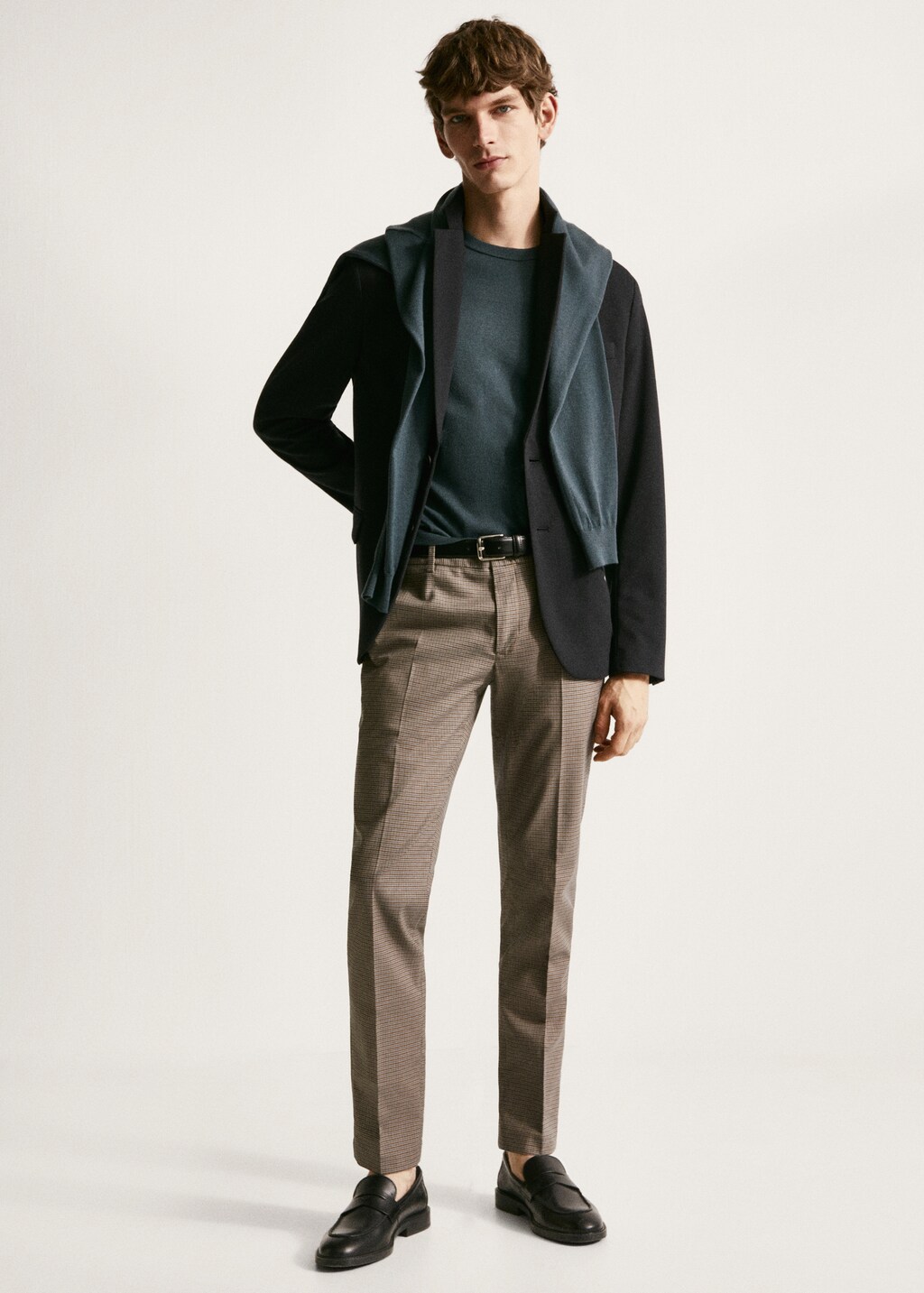 Pantalon slim fit pata de gallo Hombre MANGO OUTLET Espana Peninsula y Baleares
