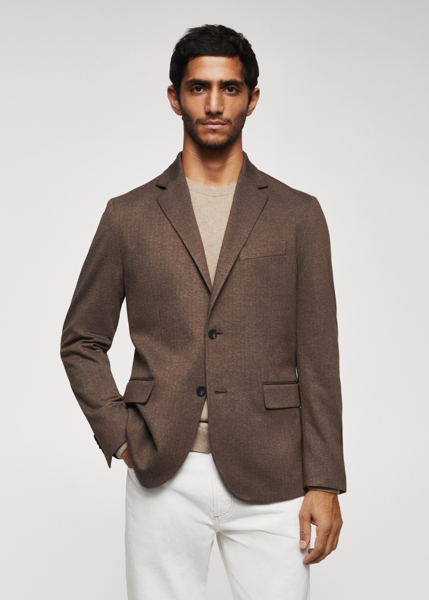 Herringbone slim-fit jacket - Medium plane