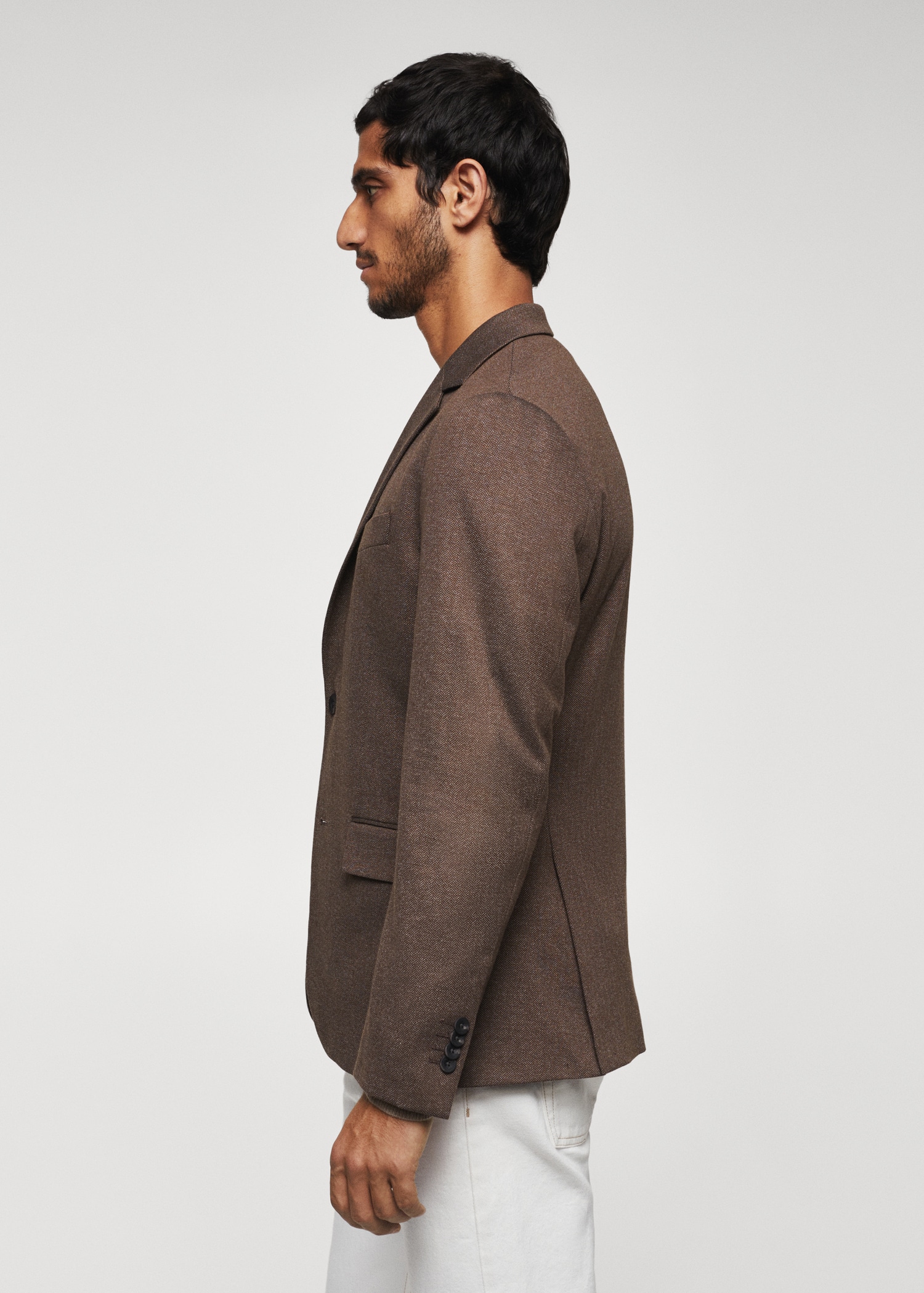 Herringbone slim-fit jacket - Details of the article 6