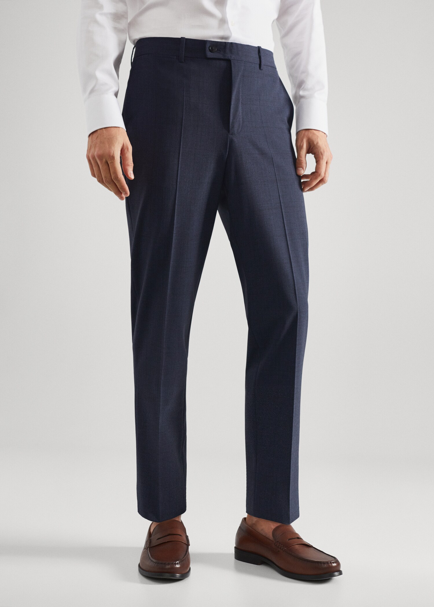 Slim fit wool suit trousers - Medium plane
