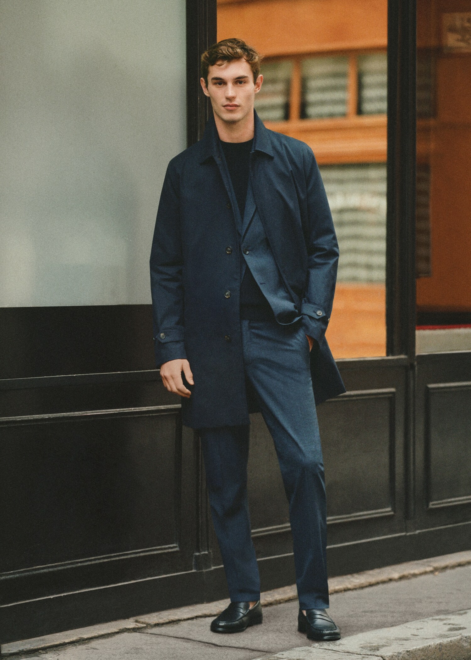 Slim fit wool suit trousers - Details of the article 2