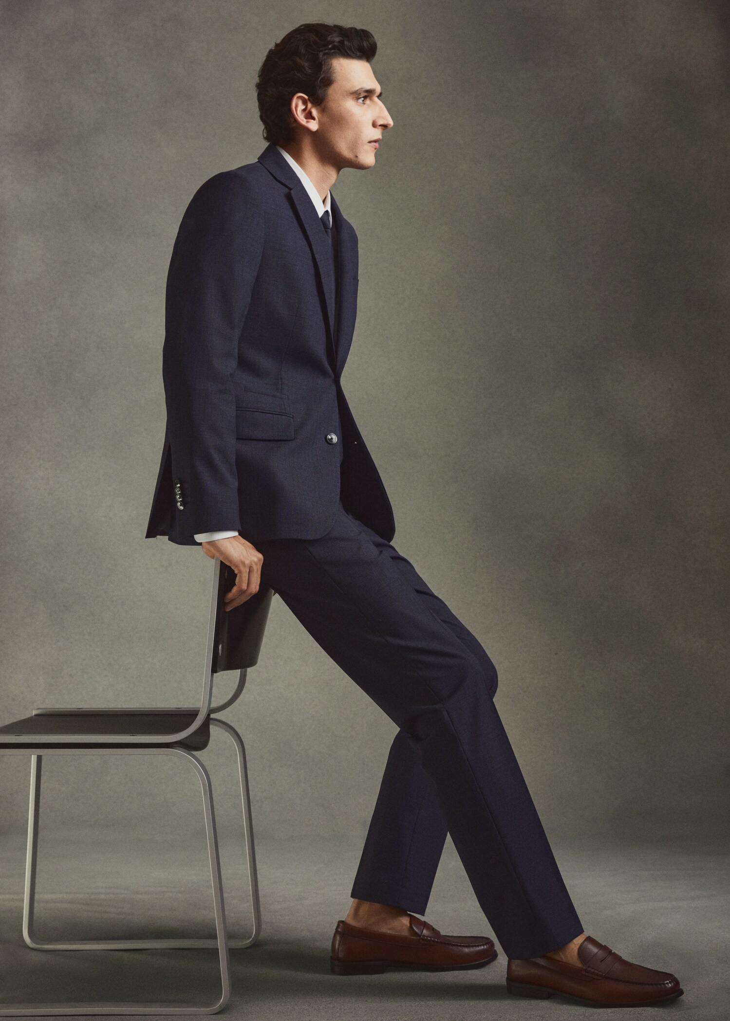 Slim fit wool suit trousers - Details of the article 5