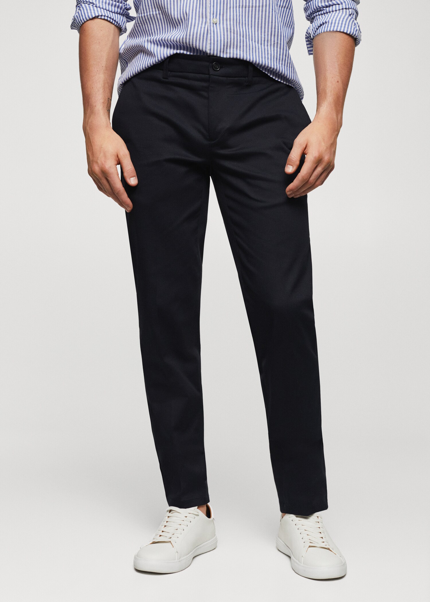 Slim fit chino trousers - Medium plane